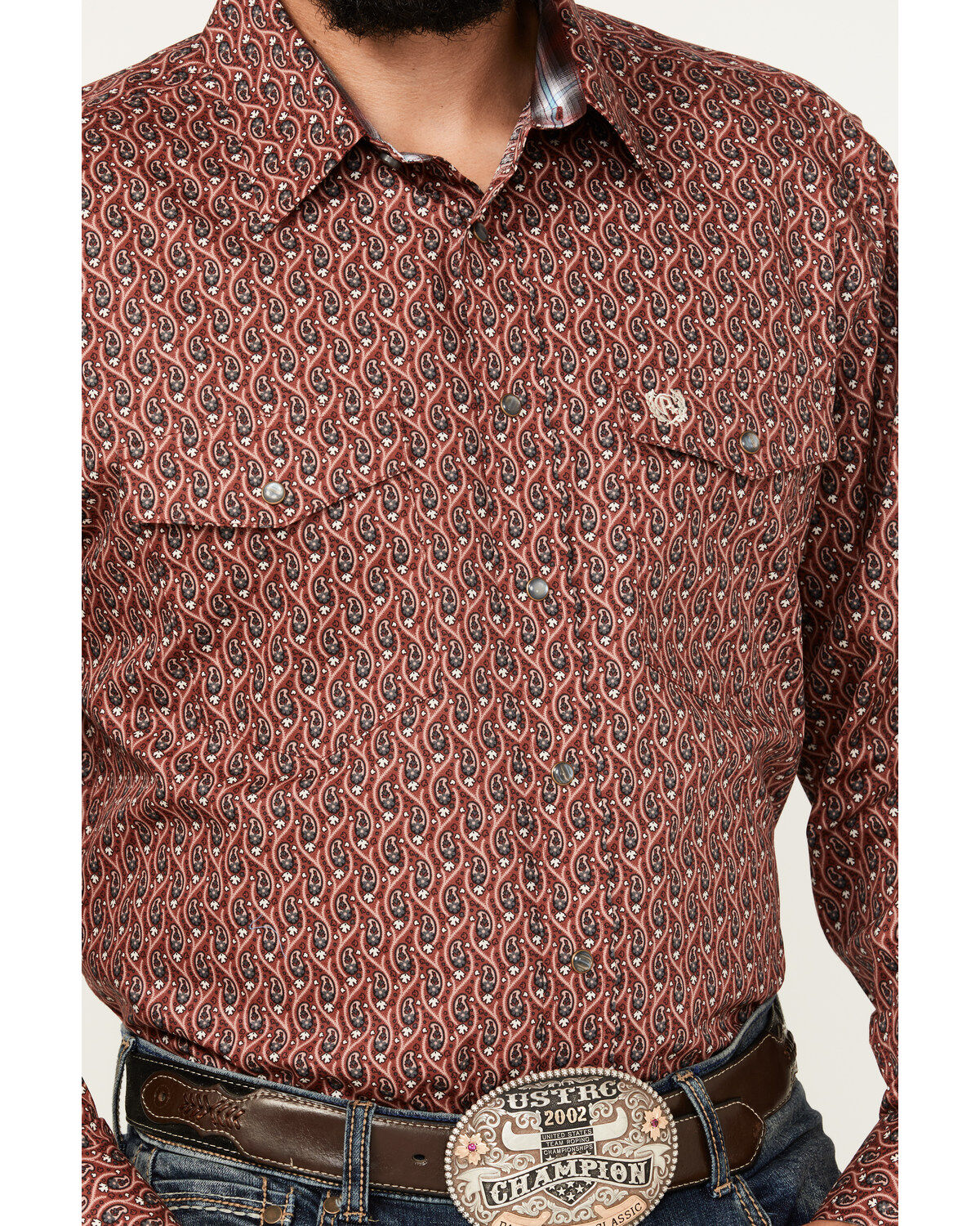 Panhandle Men's Select Paisley Print Long Sleeve Snap Western Shirt