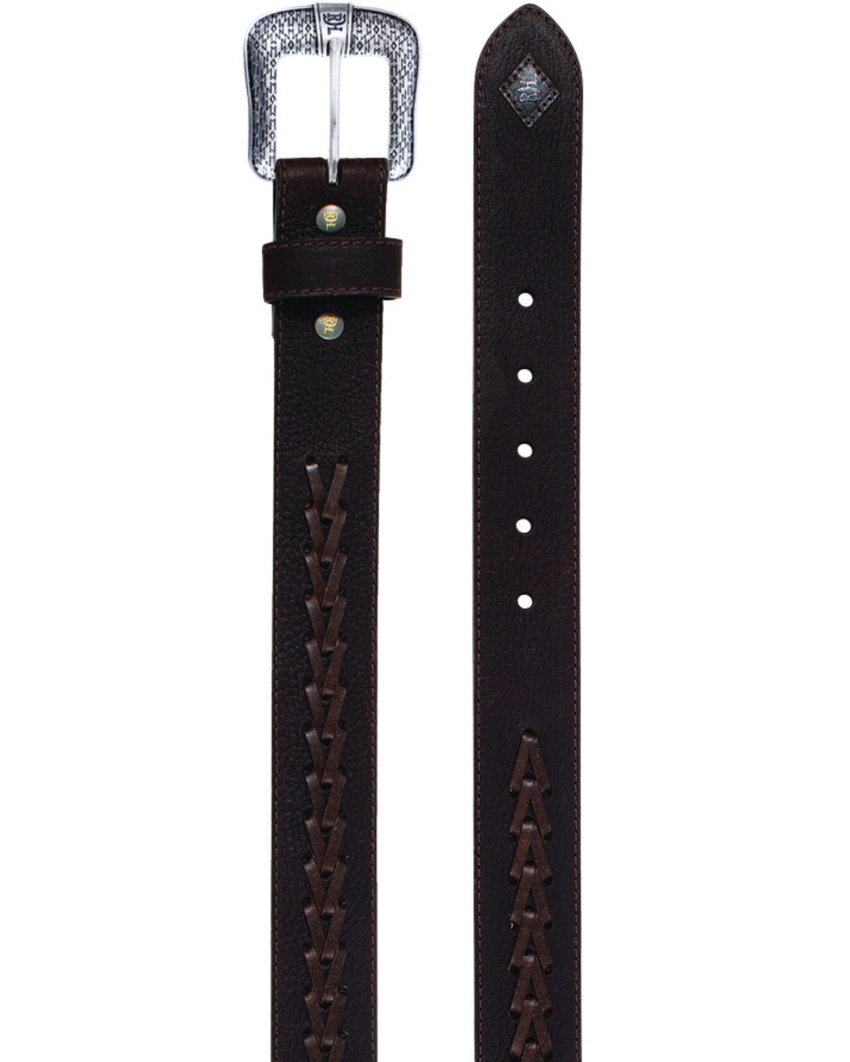Red Dirt Hat Men's Arrow Stitch Leather Belt