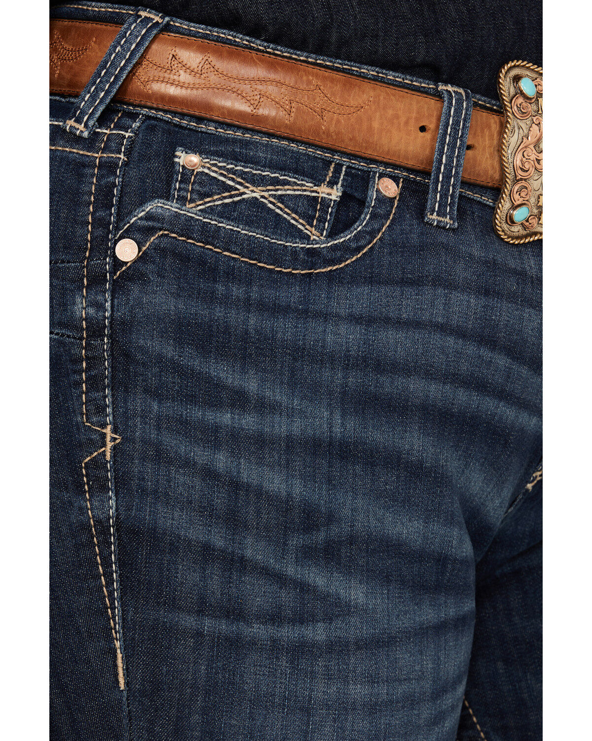 Ariat Women's R.E.A.L. Dark Wash Mid Rise Everlee Stretch Straight Jeans - Plus