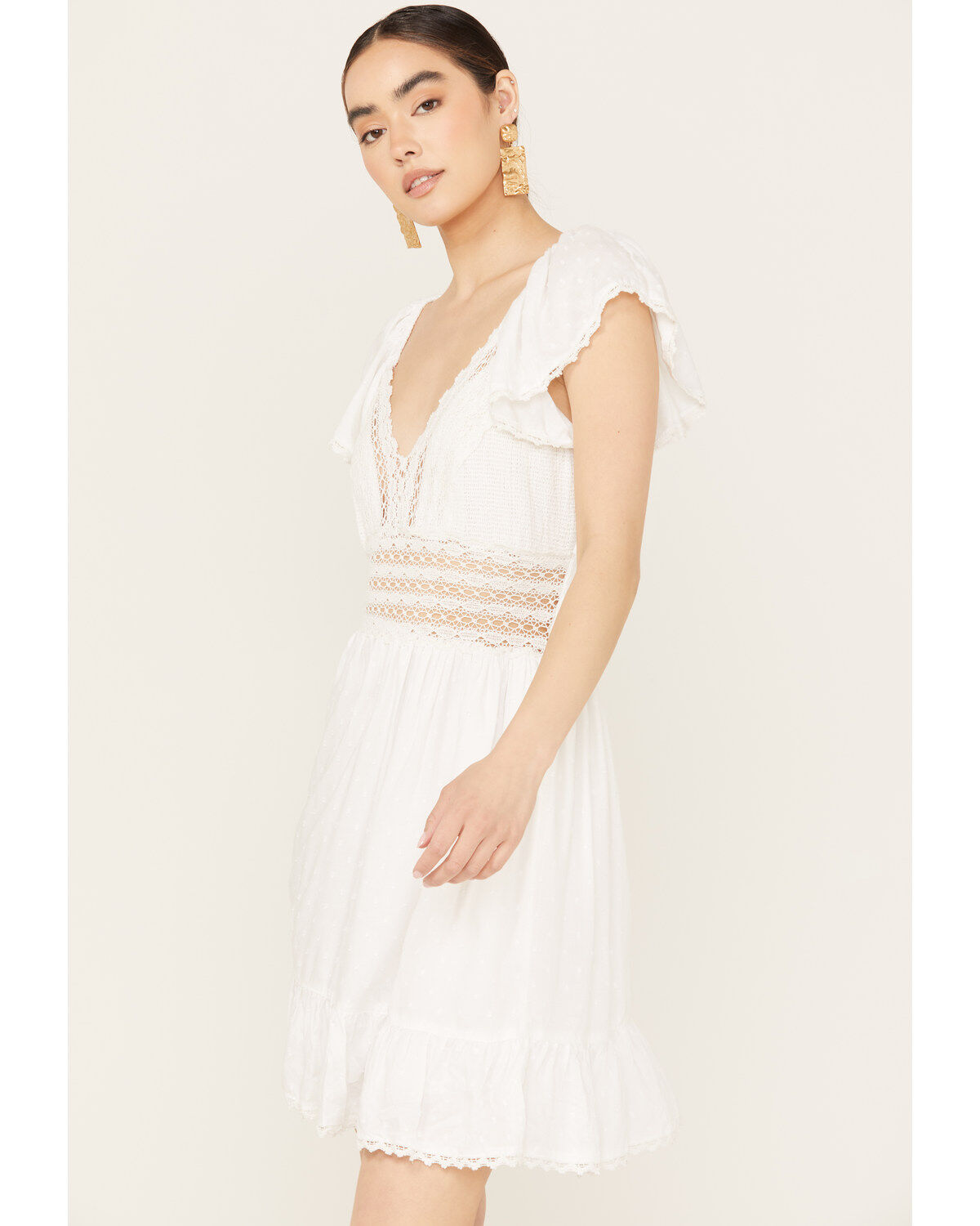 Angie Women's Crochet Front Mini Dress