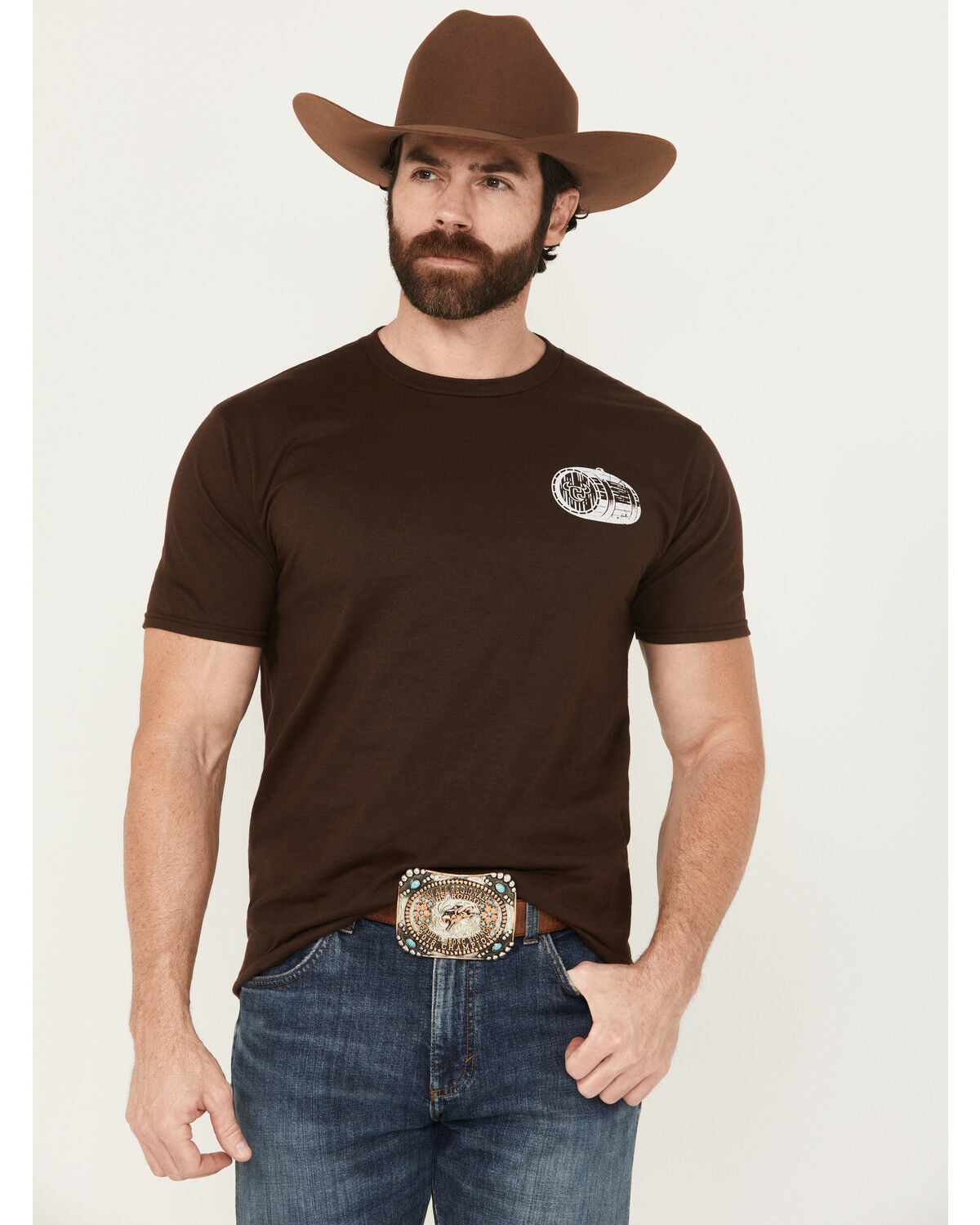 Cowboy Hardware Men's Country Girls and Whiskey Short Sleeve Graphic T-Shirt