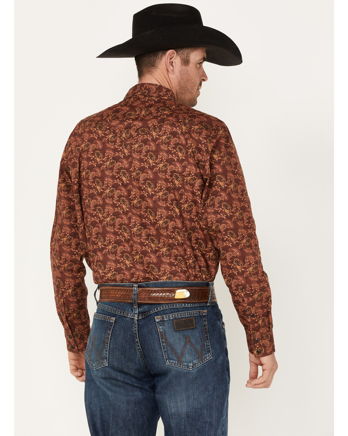 Cody James Men's On Tour Paisley Print Snap Western Shirt