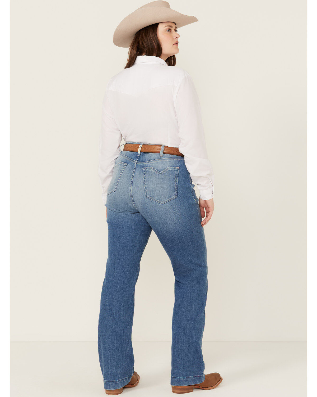 Ariat Women's Claire Medium Wash High Rise Slim Trouser Stretch Denim Jeans - Plus