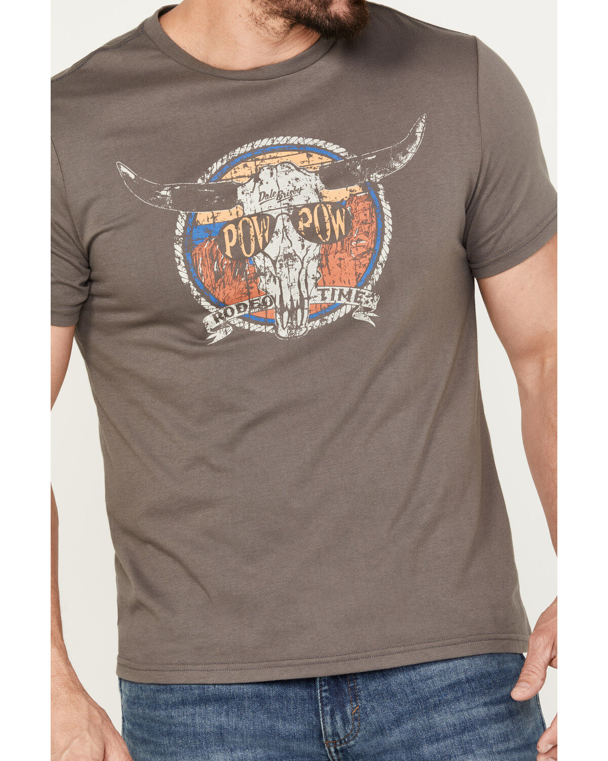 Rock & Roll Denim Men's Pow Pow Rodeo Short Sleeve Graphic T-Shirt