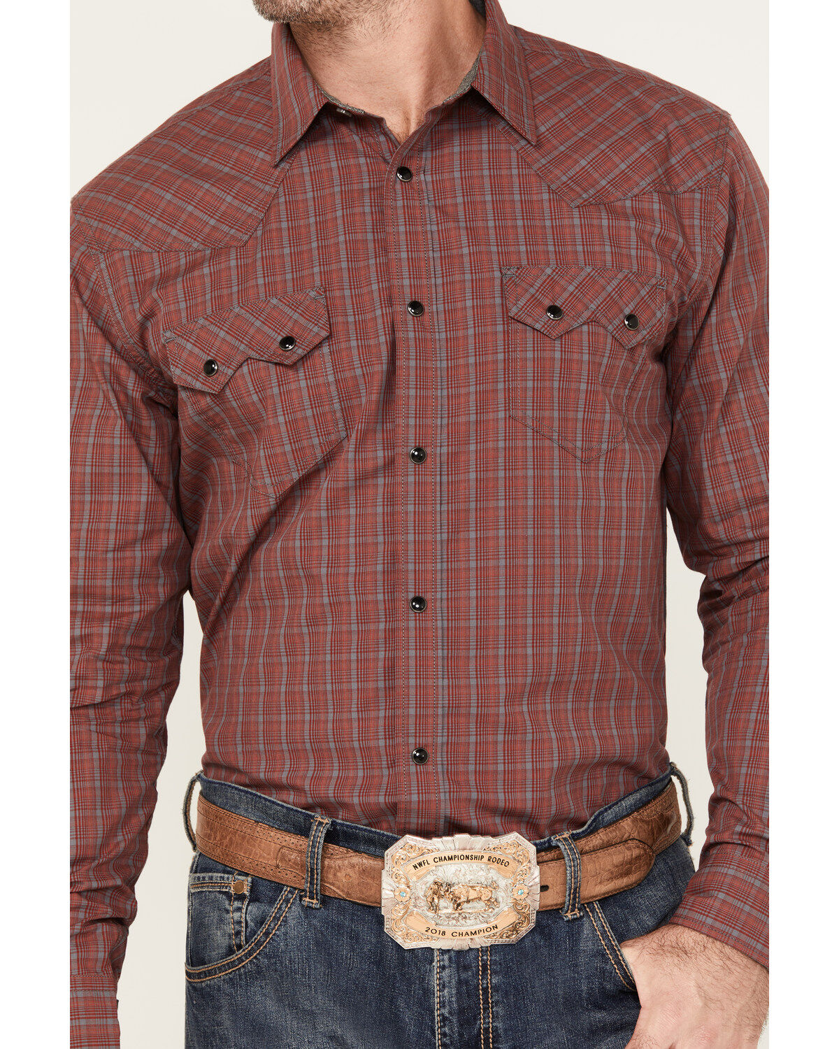 Cody James Men's Fire Mountain Long Sleeve Plaid Print Snap Western Shirt