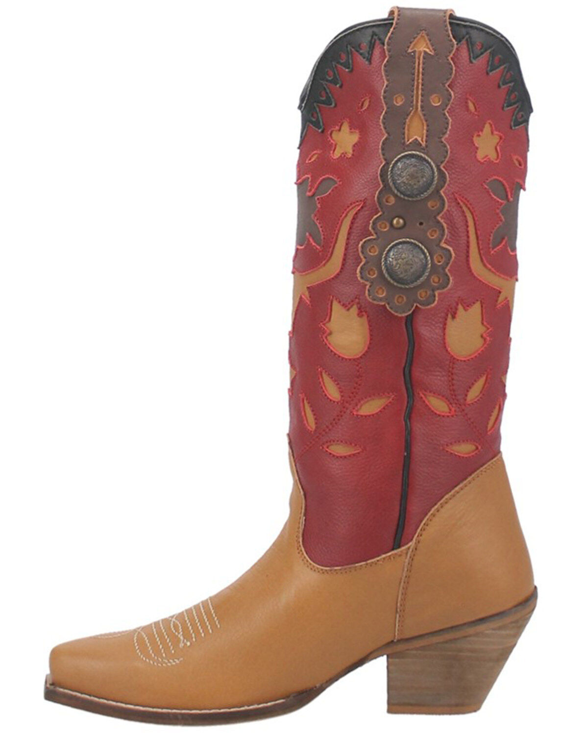 Dingo Women's Love Rocks Leather Underlay Western Boot - Snip Toe