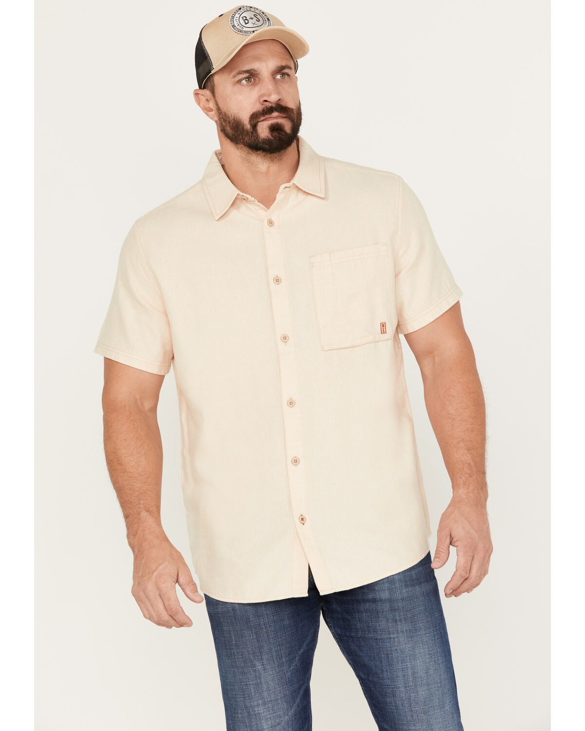Brothers and Sons Men's Casual Short Sleeve Button-Down Western Shirt