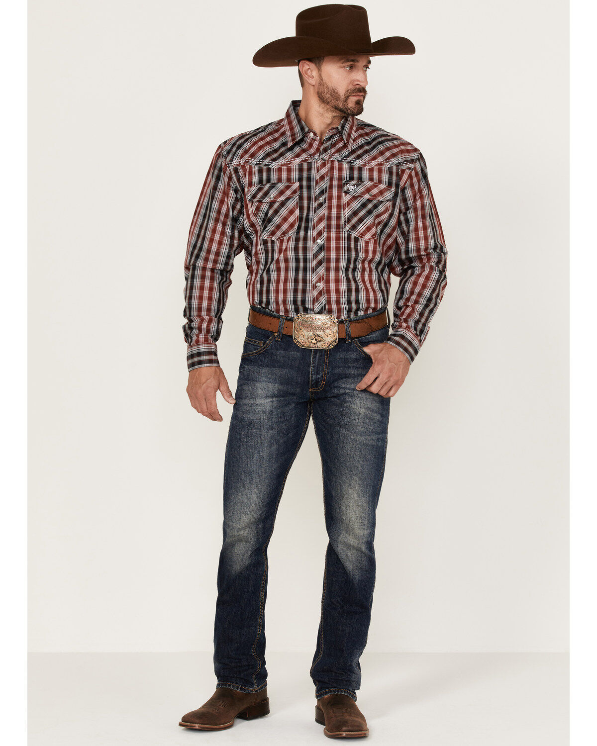 Cowboy Hardware Men's Arroyo Large Plaid Snap Western Shirt
