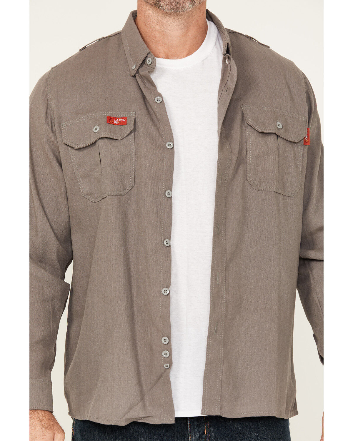 Lapco Men's FR Modern Uniform Long Sleeve Button-Down Work Shirt