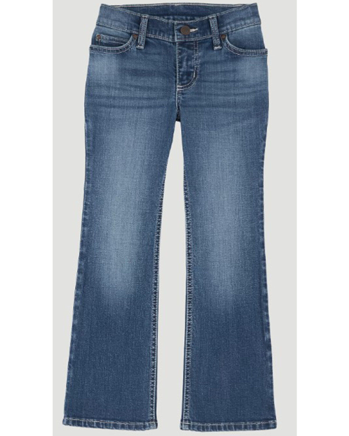 Wrangler Girls' Dakota Star Pocket Medium Wash Bootcut Jeans