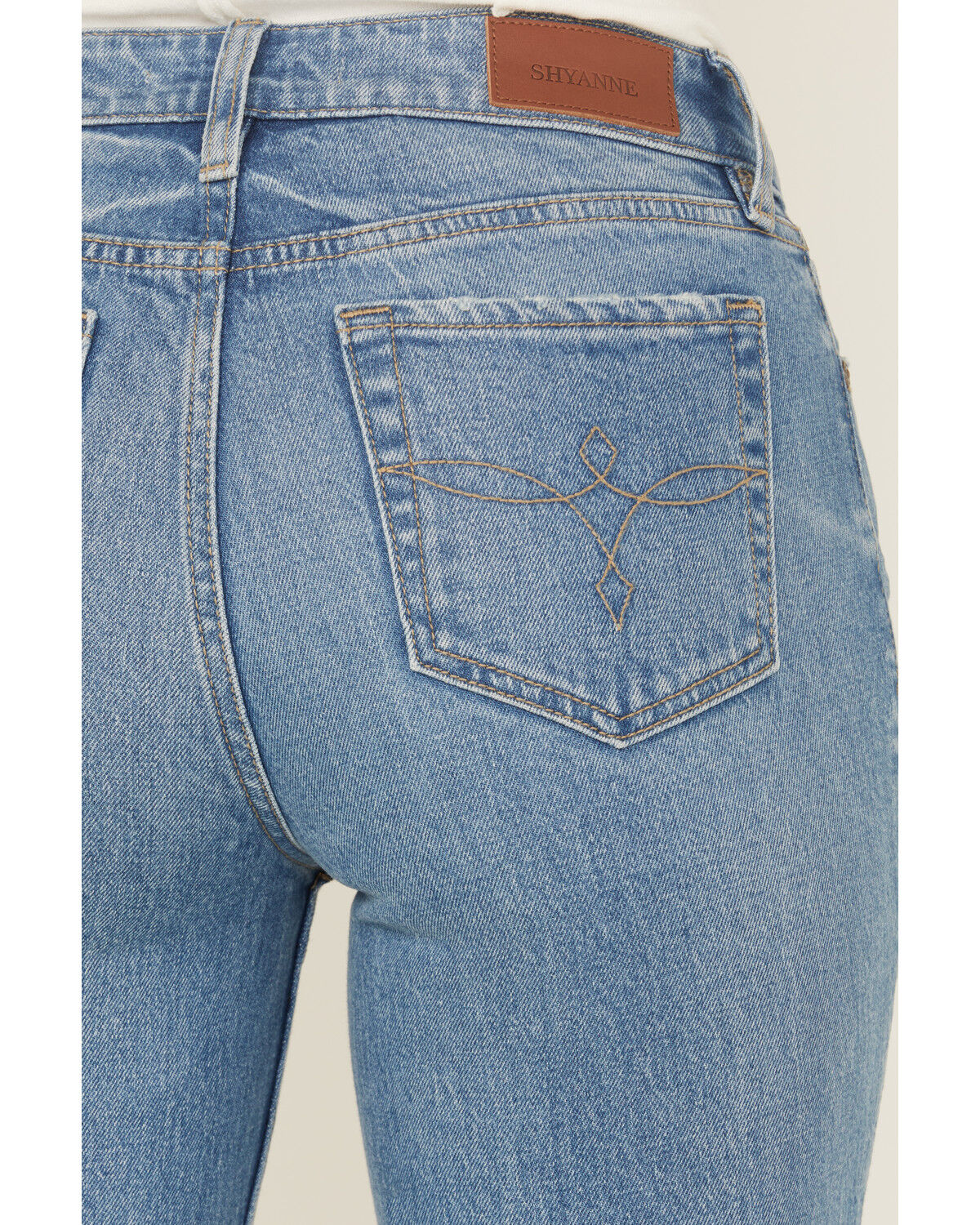 Shyanne Women's Georgia Medium Wash High Rise Skinny Bootcut Stretch Denim Jeans