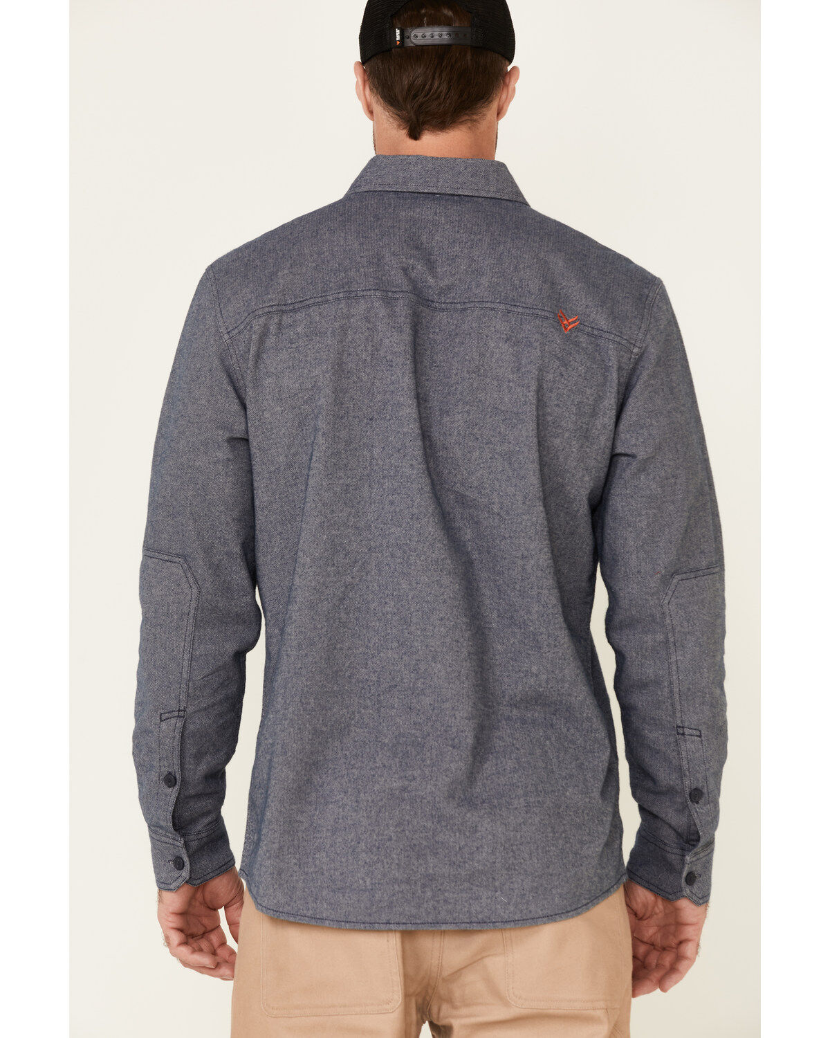 Hawx Men's Greyline Solid Stretch Herringbone Long Sleeve Work Shirt