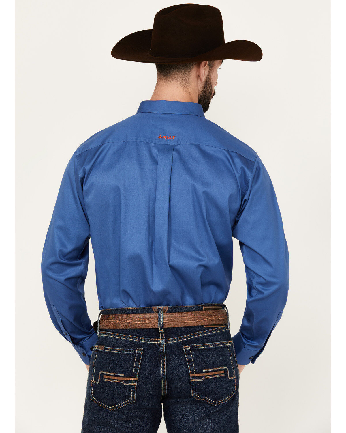 Ariat Men's Team Solid Twill Logo Long Sleeve Button-Down Western Shirt