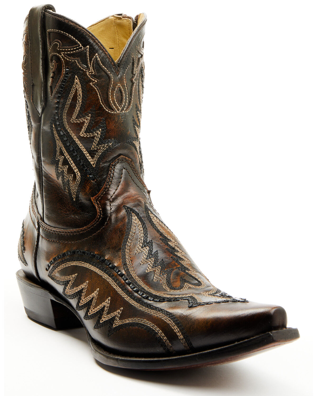 Corral Men's Inlay And Embroidered Short Western Boots - Snip Toe