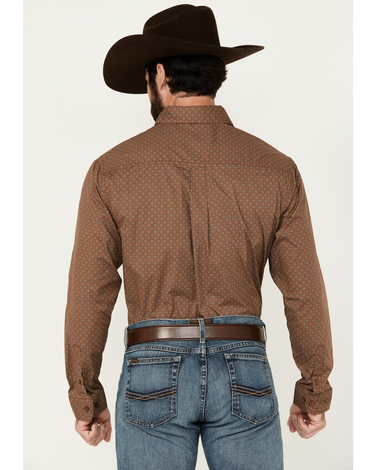 Justin Men's Boot Barn Exclusive Geo Print Long Sleeve Button-Down Western Shirt