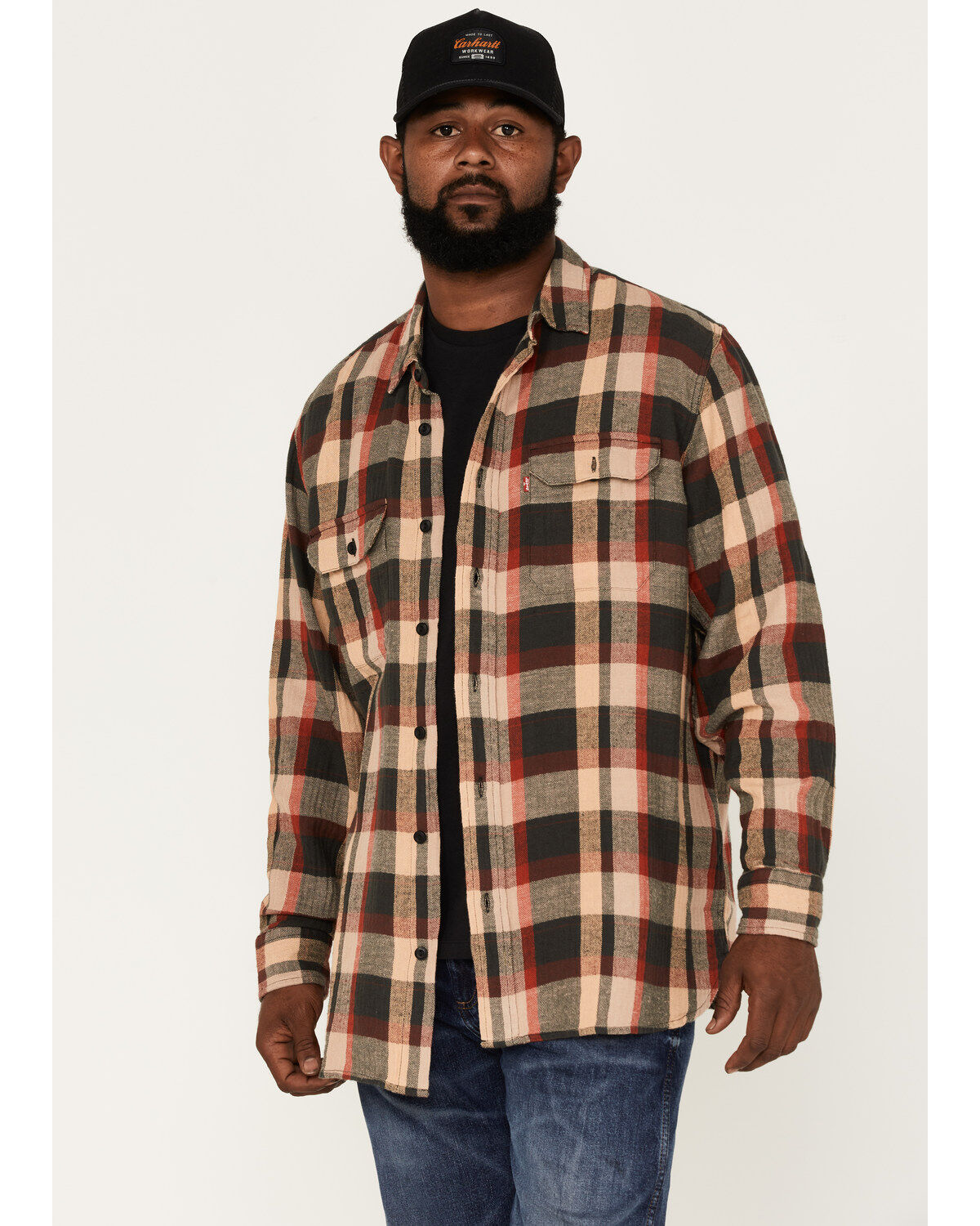Levi's Men's Medina Worker Large Plaid Print Long Sleeve Button-Down Shirt