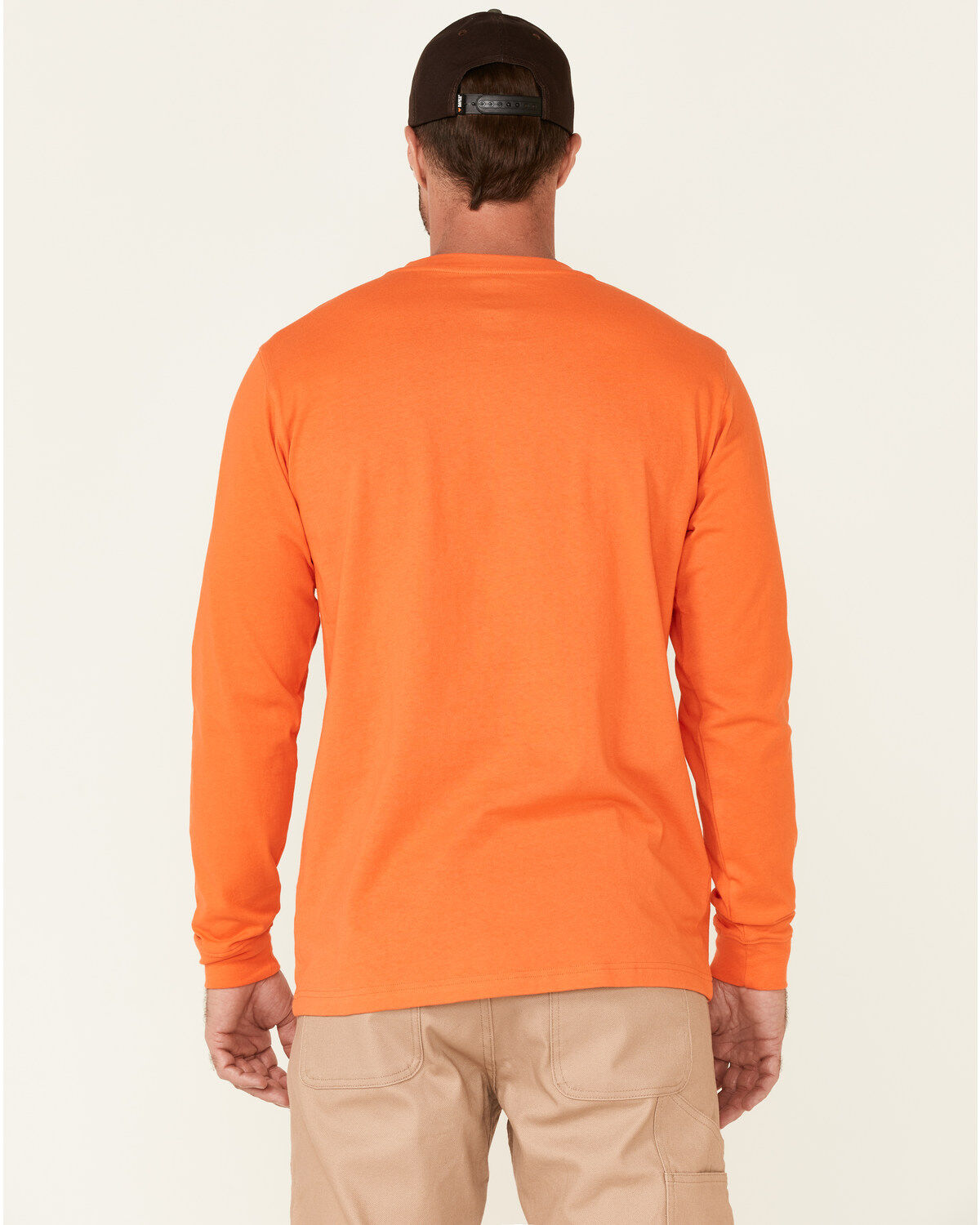 Hawx Men's Solid Orange Forge Long Sleeve Work Pocket T-Shirt - Tall