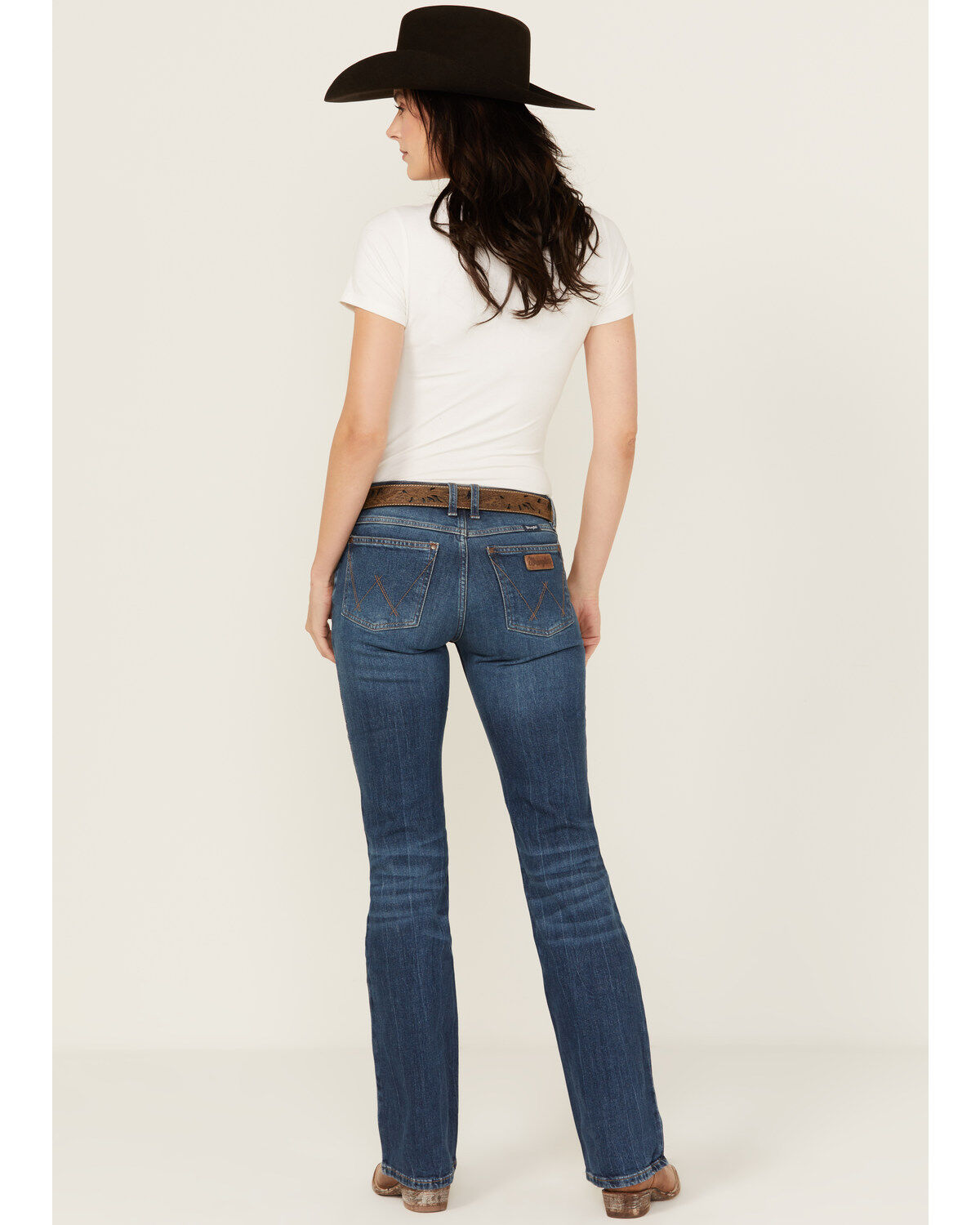 Wrangler Retro Women's Mae Dark Wash Mid Rise Bootcut Stretch Denim Jeans