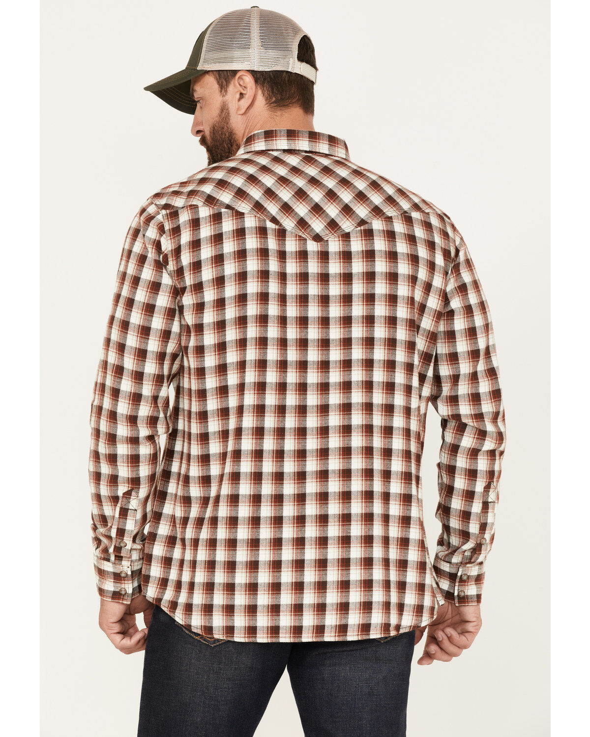 Moonshine Spirit Men's Dirt Runner Plaid Print Snap Western Flannel Shirt
