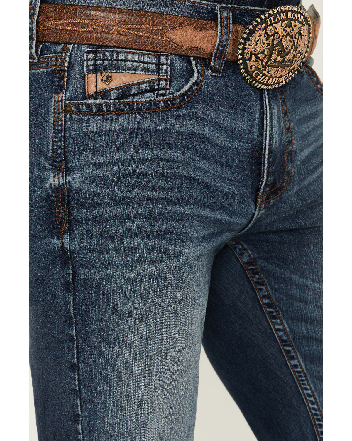 RANK 45® Men's Yuma Medium Wash Slim Bootcut Stretch Denim Performance Jeans