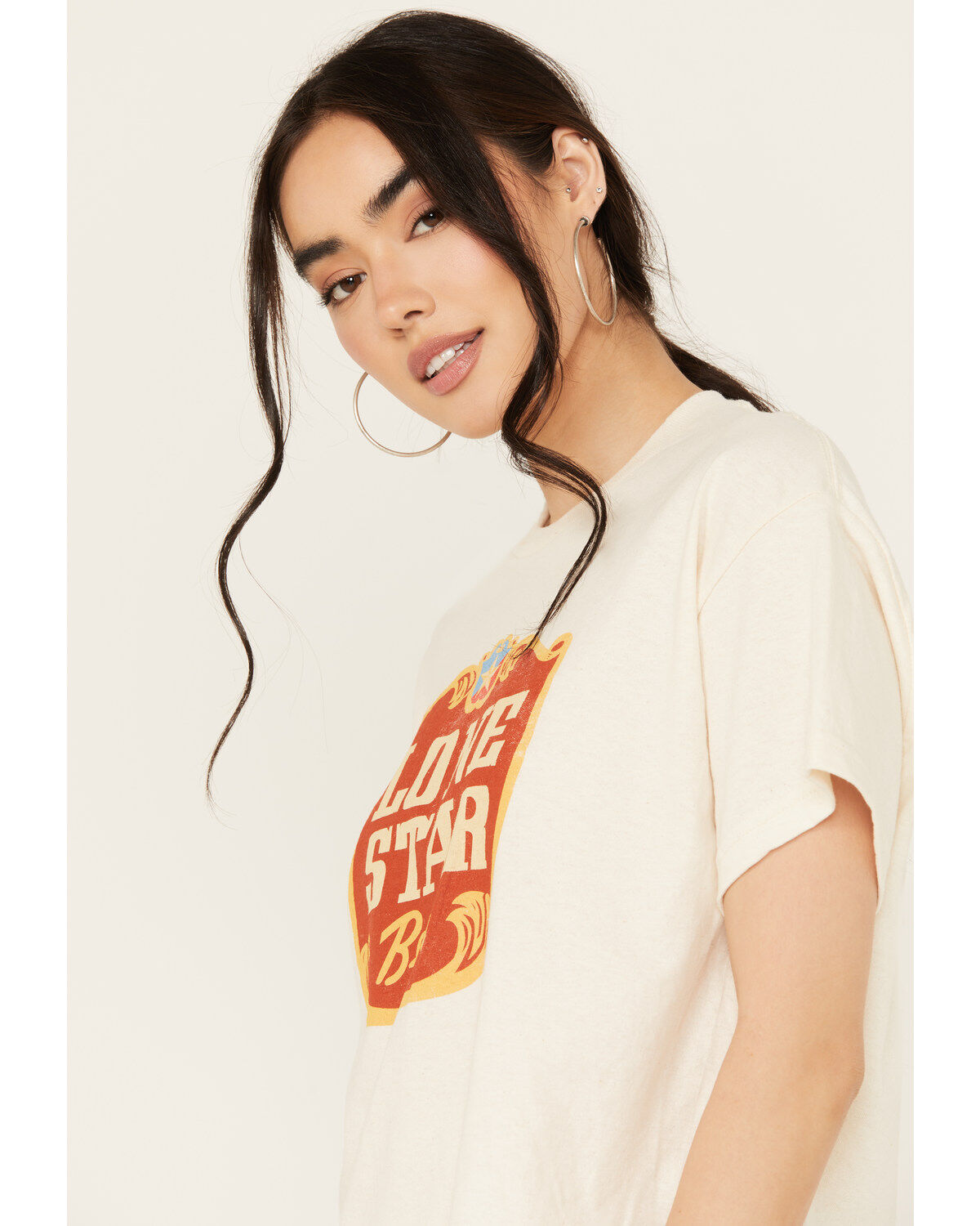 Brew City Beer Gear Women's Lone Star Cropped Short Sleeve Graphic Tee