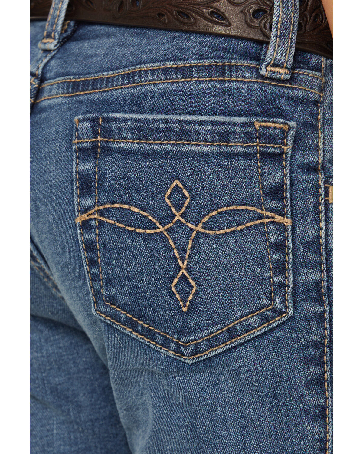 Shyanne Little Girls' Cimarron Twisted Side Seam Flare Stretch Denim Jeans