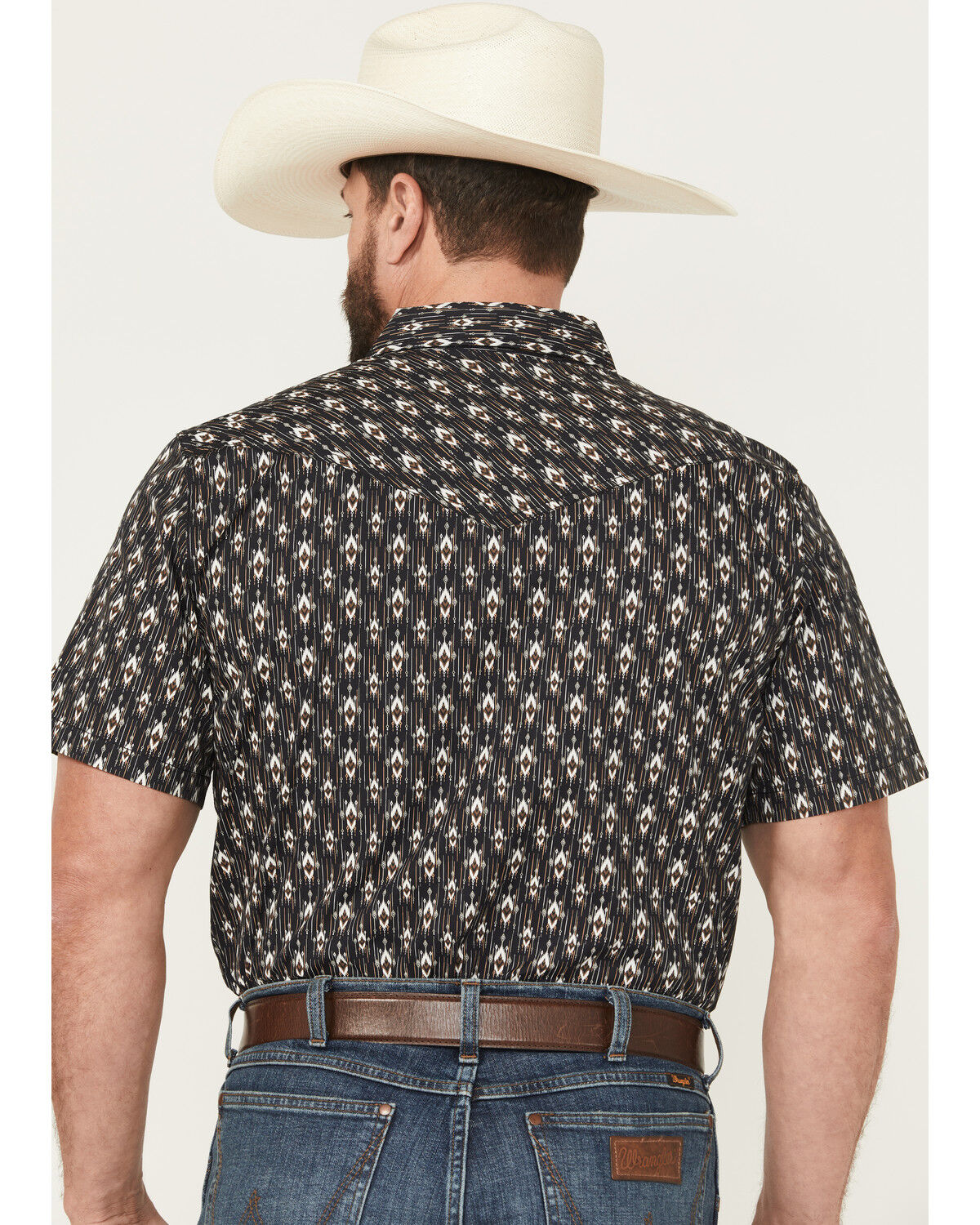 Cody James Men's Alpine Southwestern Stripe Print Short Sleeve Snap Western Shirt