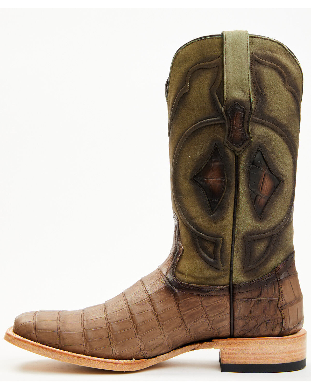 Tanner Mark Men's Exotic Caiman Tall Western Boots - Broad Square Toe