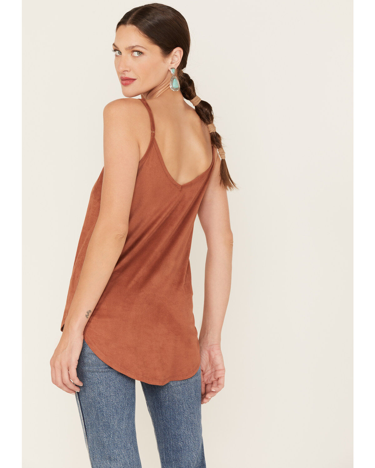 Shyanne Women's Faux Suede Latter Trim Cami