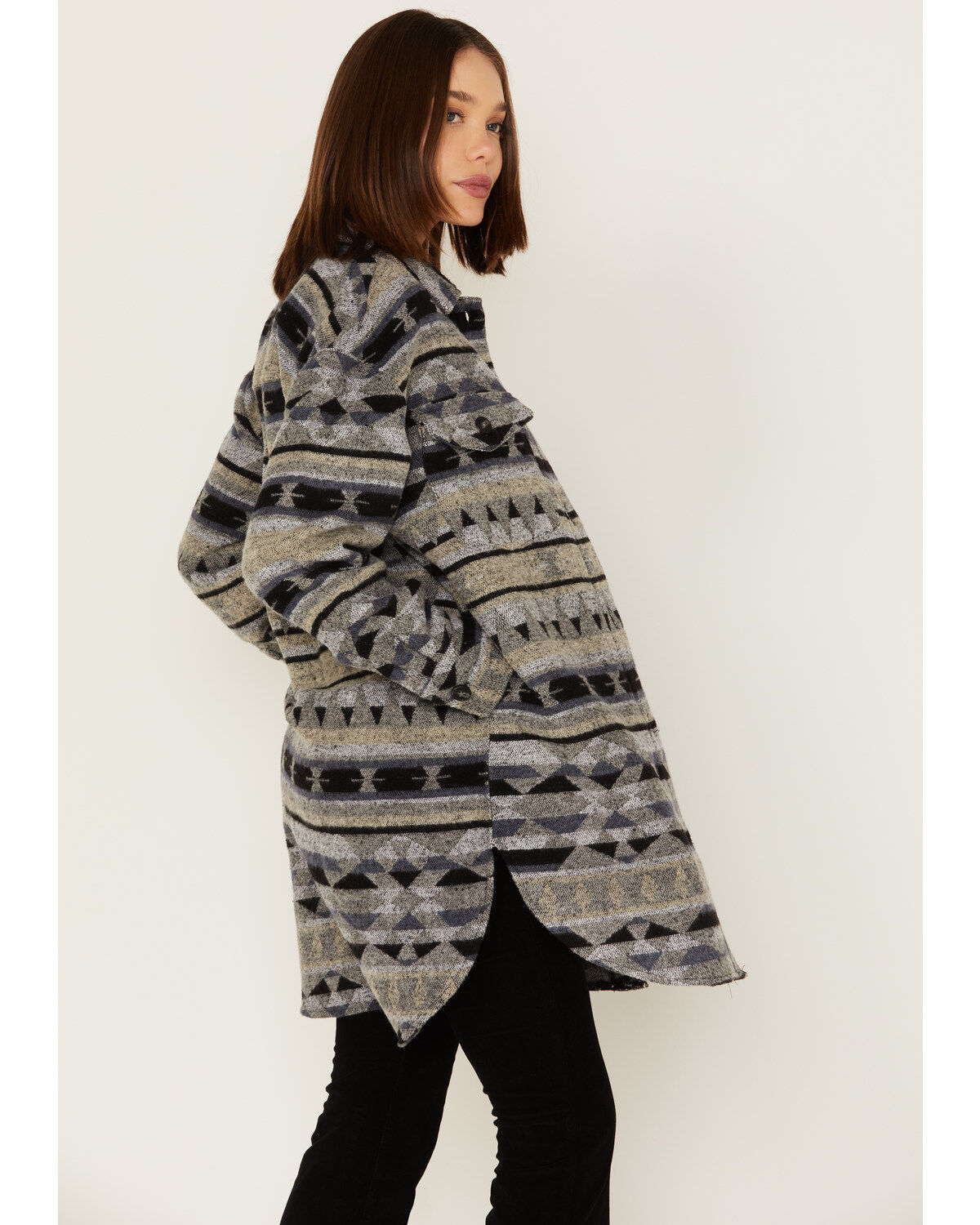 Cripple Creek Women's Southwestern Stripe Print Shacket
