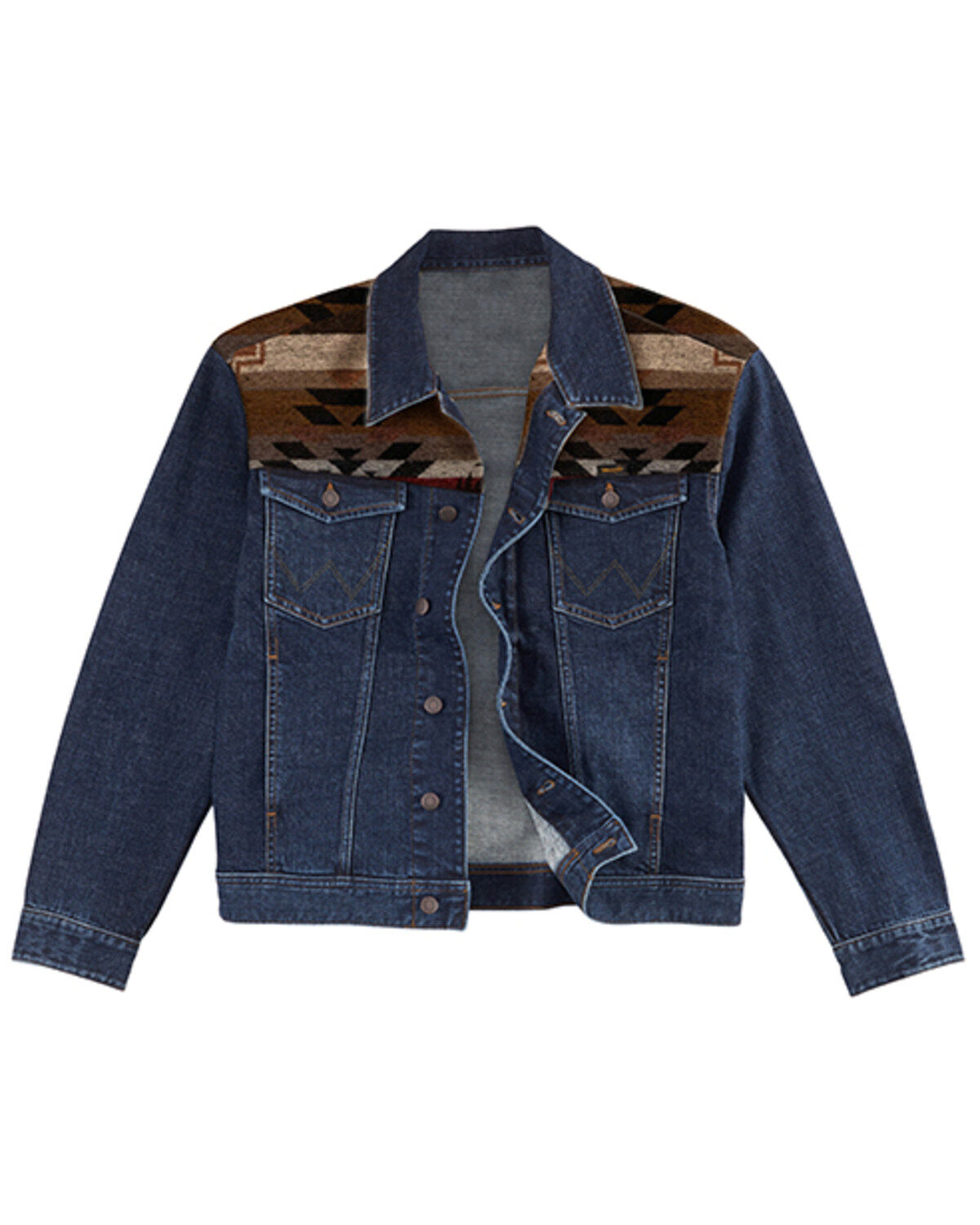 Wrangler Boys' Dark Wash Southwestern Denim Jacket