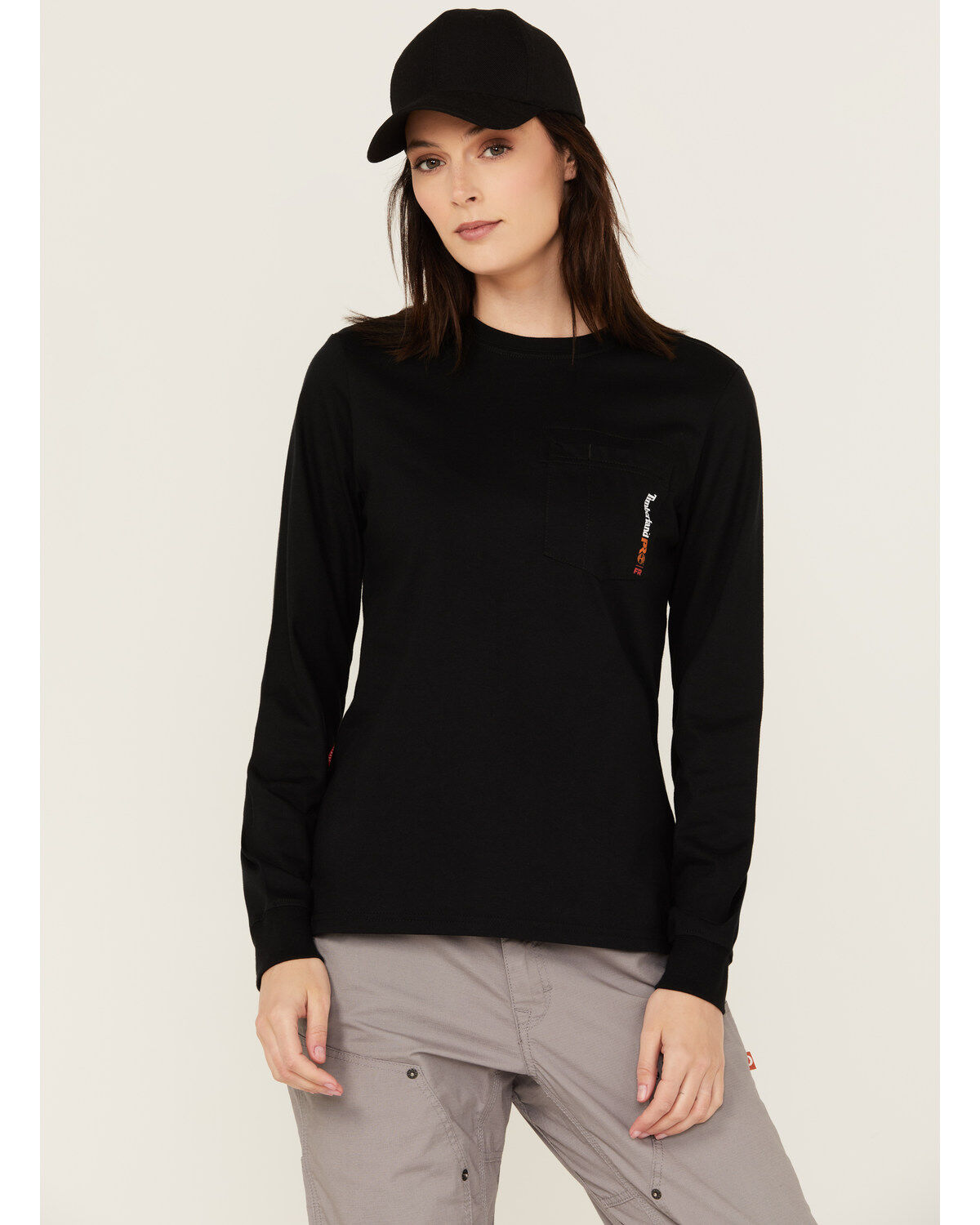 Timberland Pro Women's FR Cotton Core Long Sleeve Logo Pocket Tee