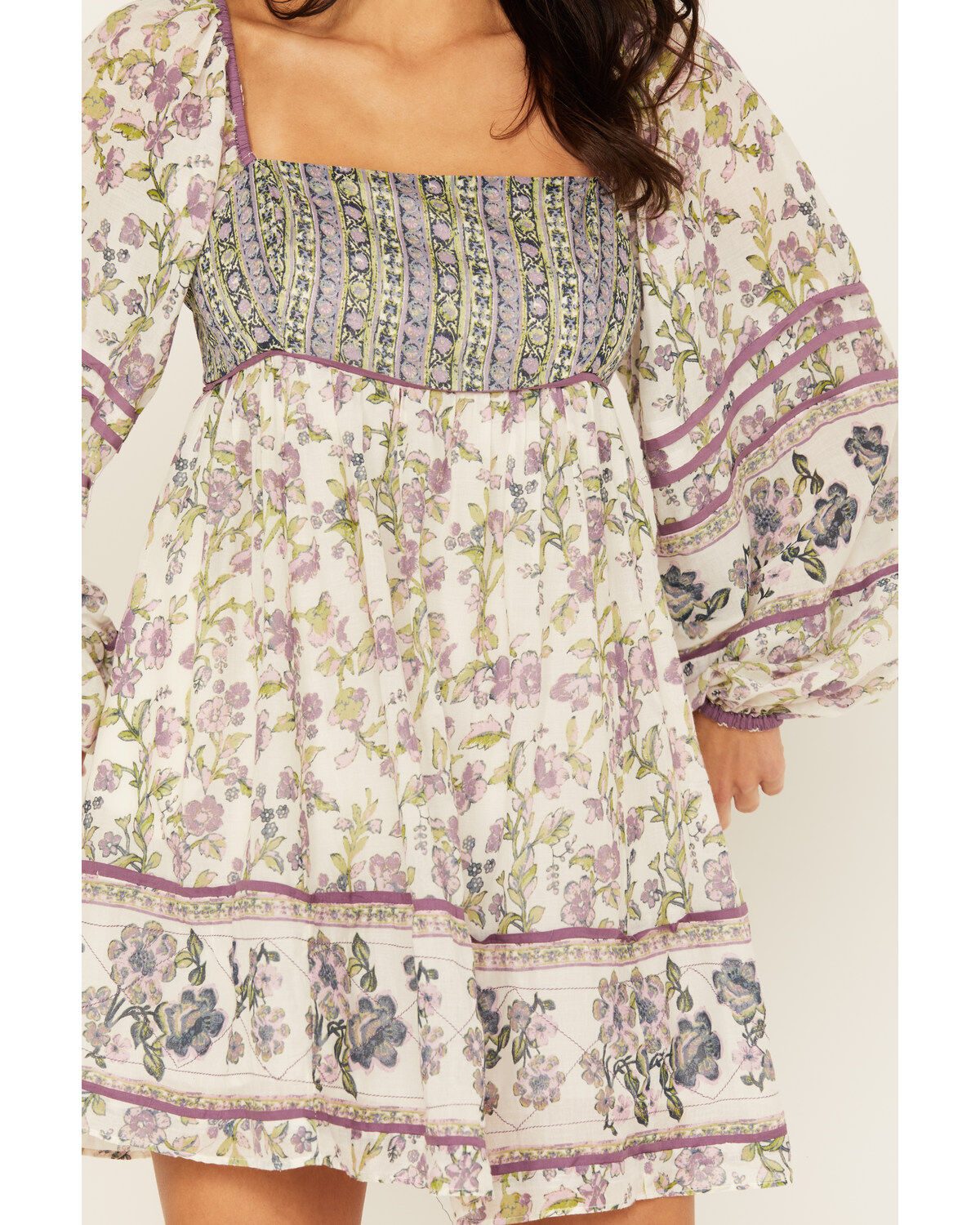 Free People Women's Border Endless Afternoon Long Sleeves Mini Dress