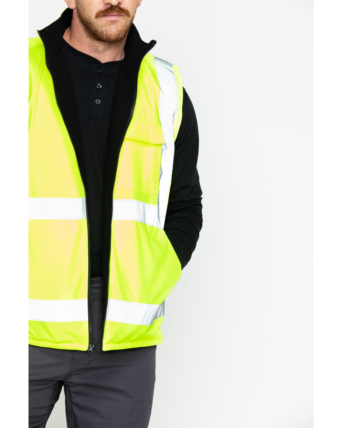 Hawx Men's Reversible Hi-Vis Reflective Work Vest - Big & Tall
