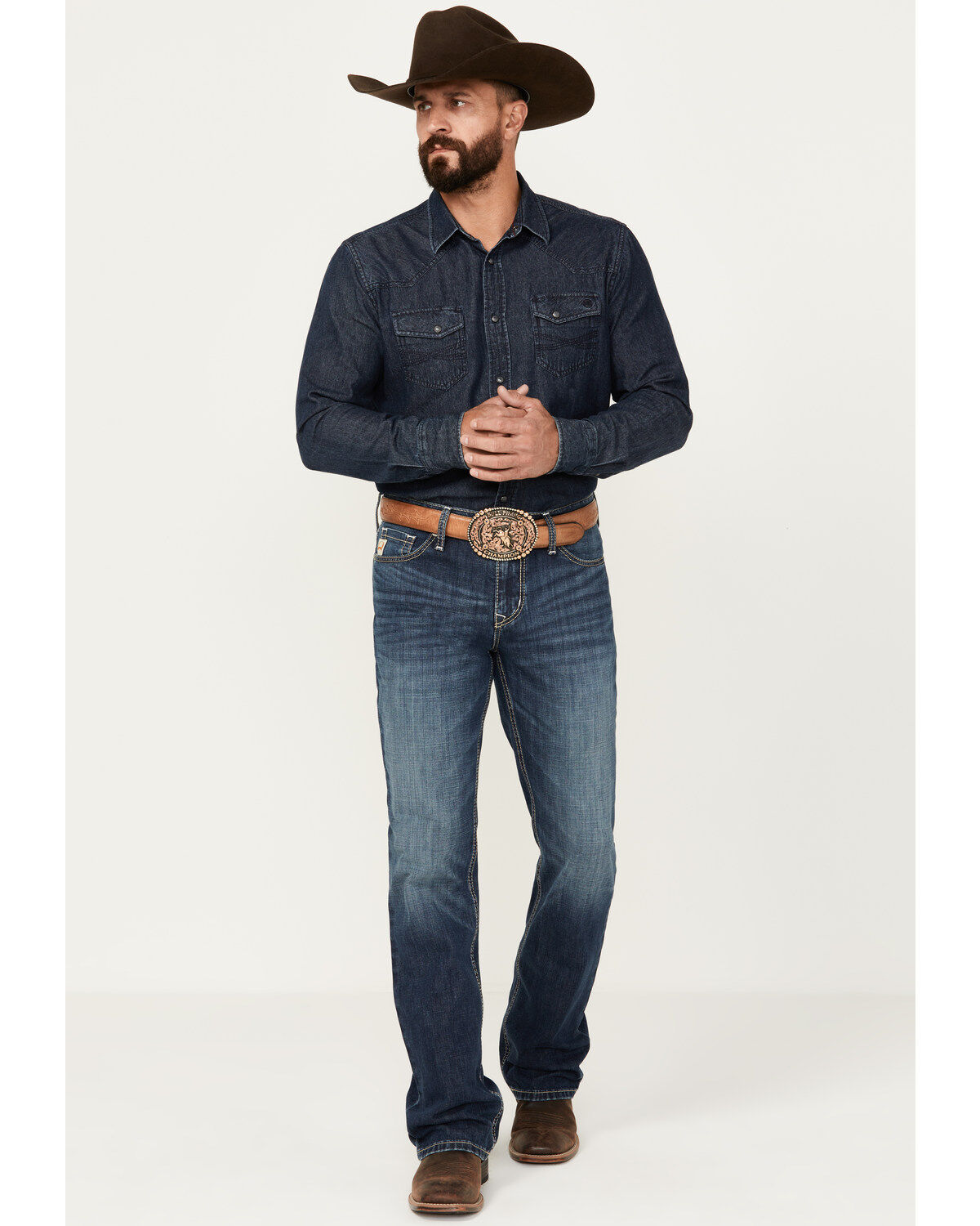 Cinch Men's Ian Dark Wash Slim Bootcut Performance Stretch Denim Jeans