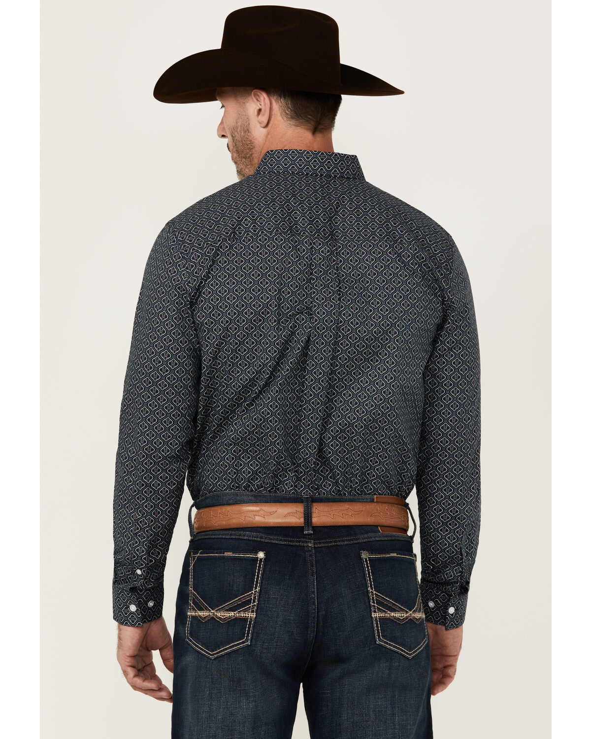 Cody James Men's Slingshot Geo Print Long Sleeve Button-Down Stretch Western Shirt