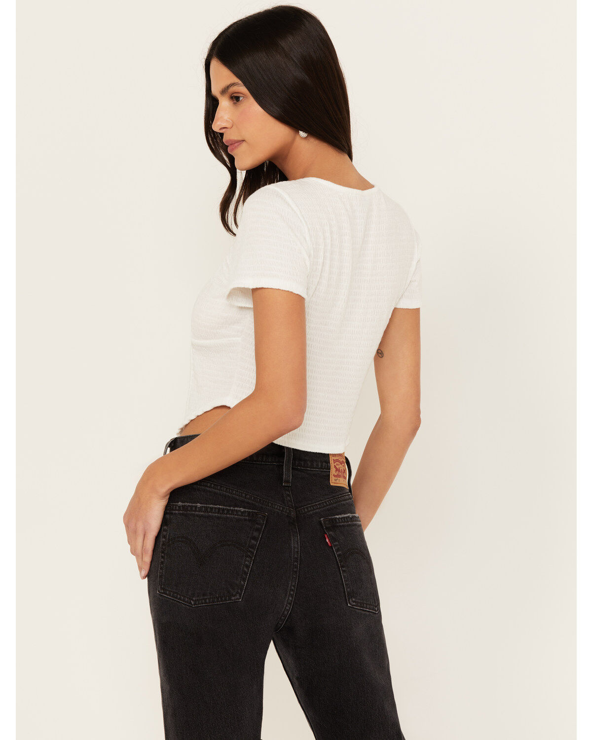 Wild Moss Women's Textured Corset Knit Top