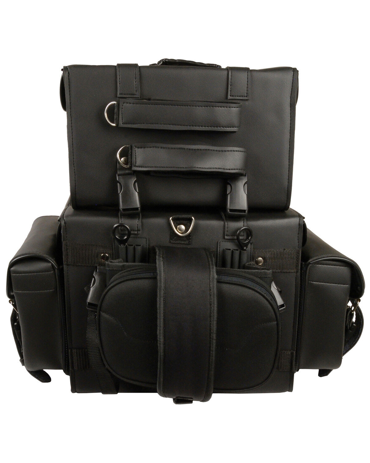 Milwaukee Leather Large Four Piece PVC Touring Pack With Barrel Bag
