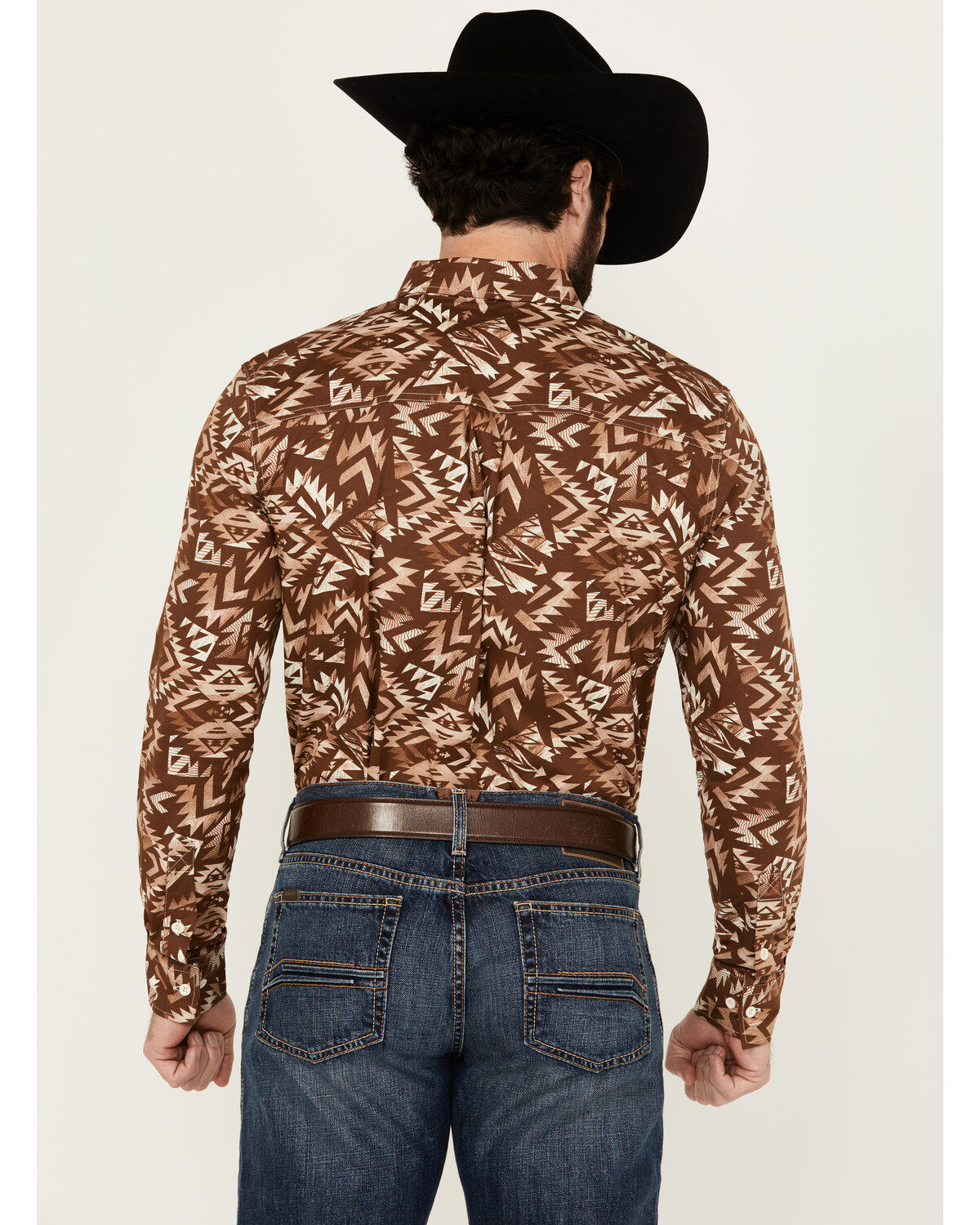 RANK 45&reg; Men's Hopewood Abstract Southwestern Print Long Sleeve Button-Down Stretch Western Shirt