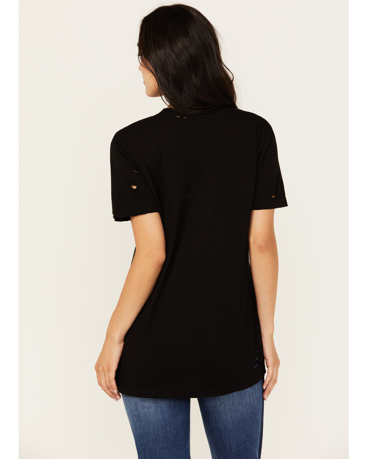 Bohemian Cowgirl Women's Nashville Leopard Guitar Destructed Short Sleeve Graphic Tee