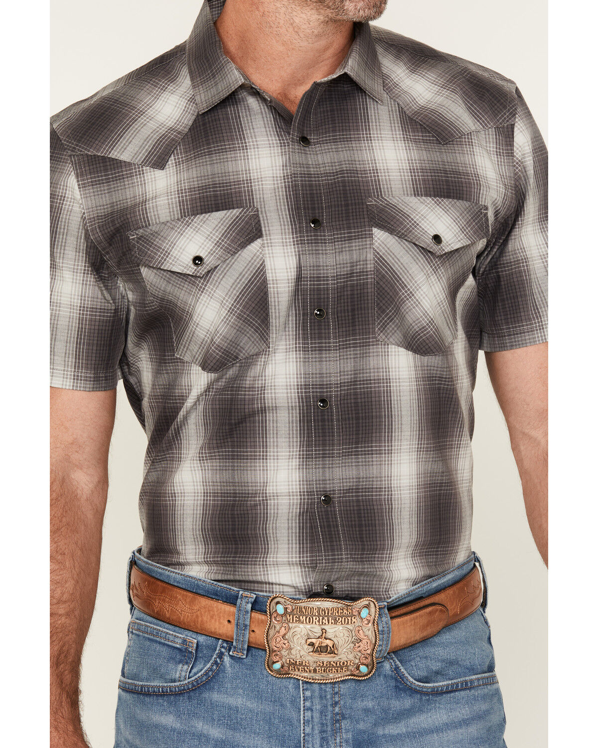 Pendleton Men's Boot Barn Exclusive Frontier Plaid Print Short Sleeve Snap Western Shirt