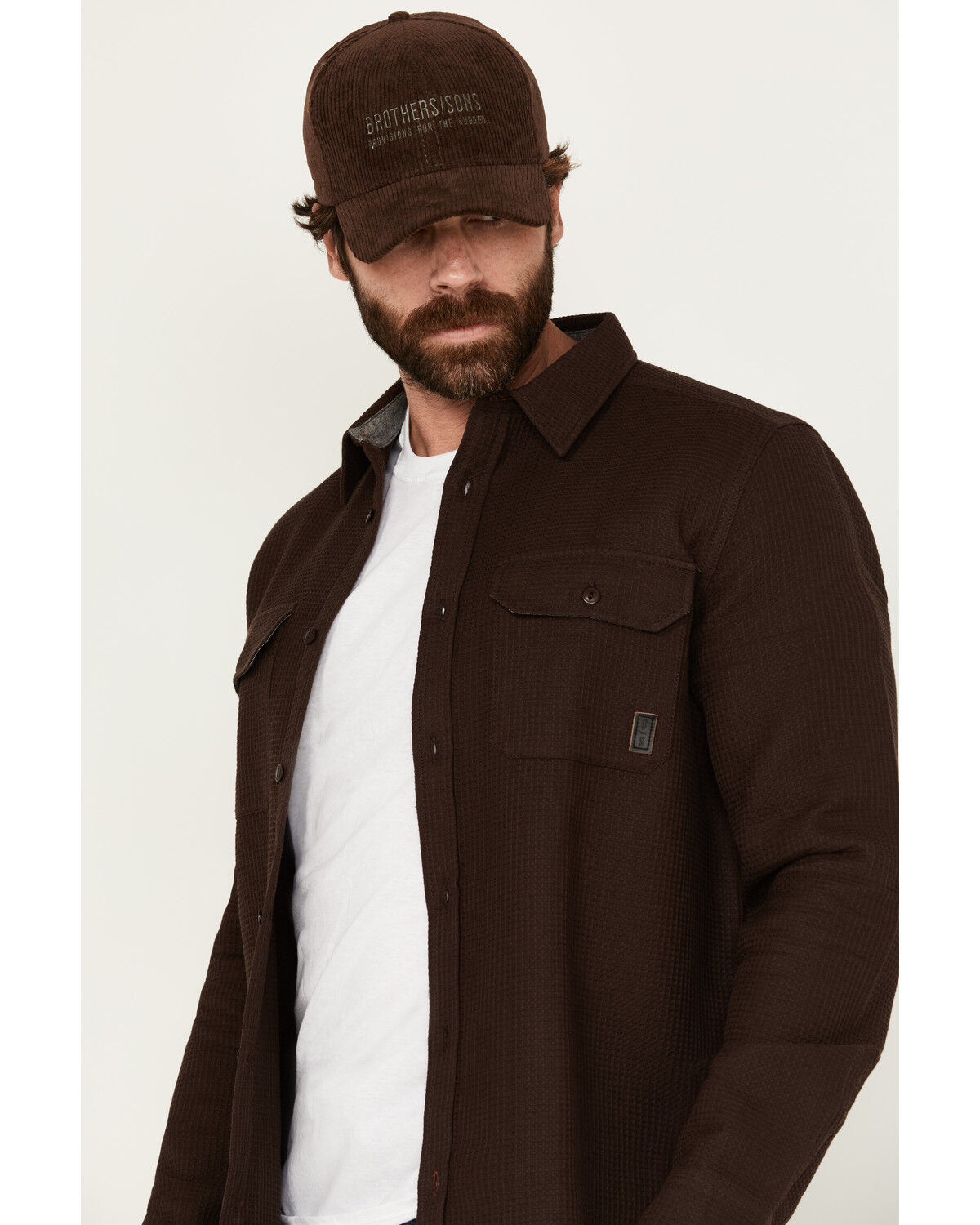 Brothers & Sons Men's Hamilton Solid Long Sleeve Button-Down Western Shirt Jacket