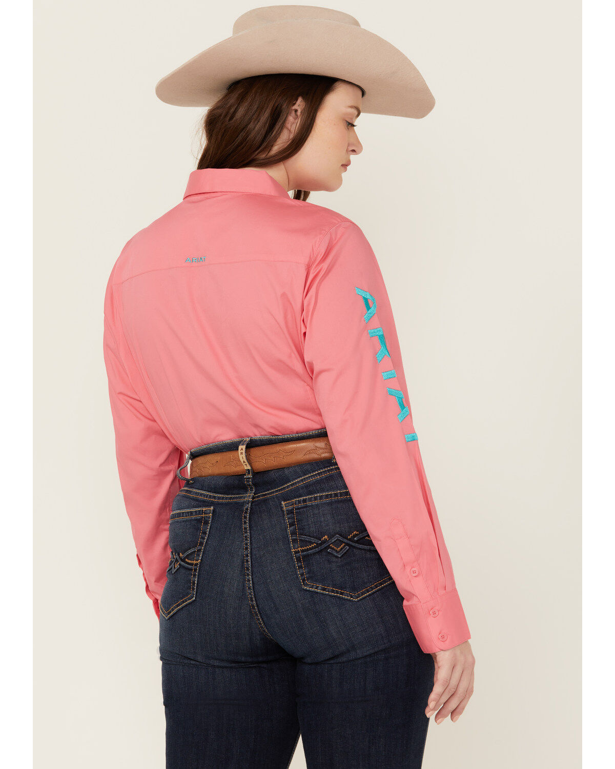 Ariat Women's Team Kirby Wrinkle Resistant Long Sleeve Button-Down Stretch Western Shirt - Plus