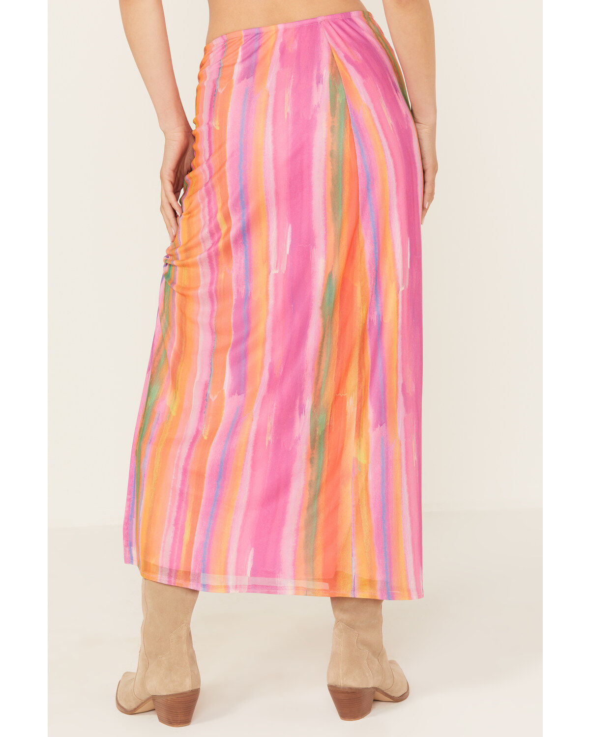 Show Me Your Mumu Women's Dazy Mesh Striped Midi Skirt