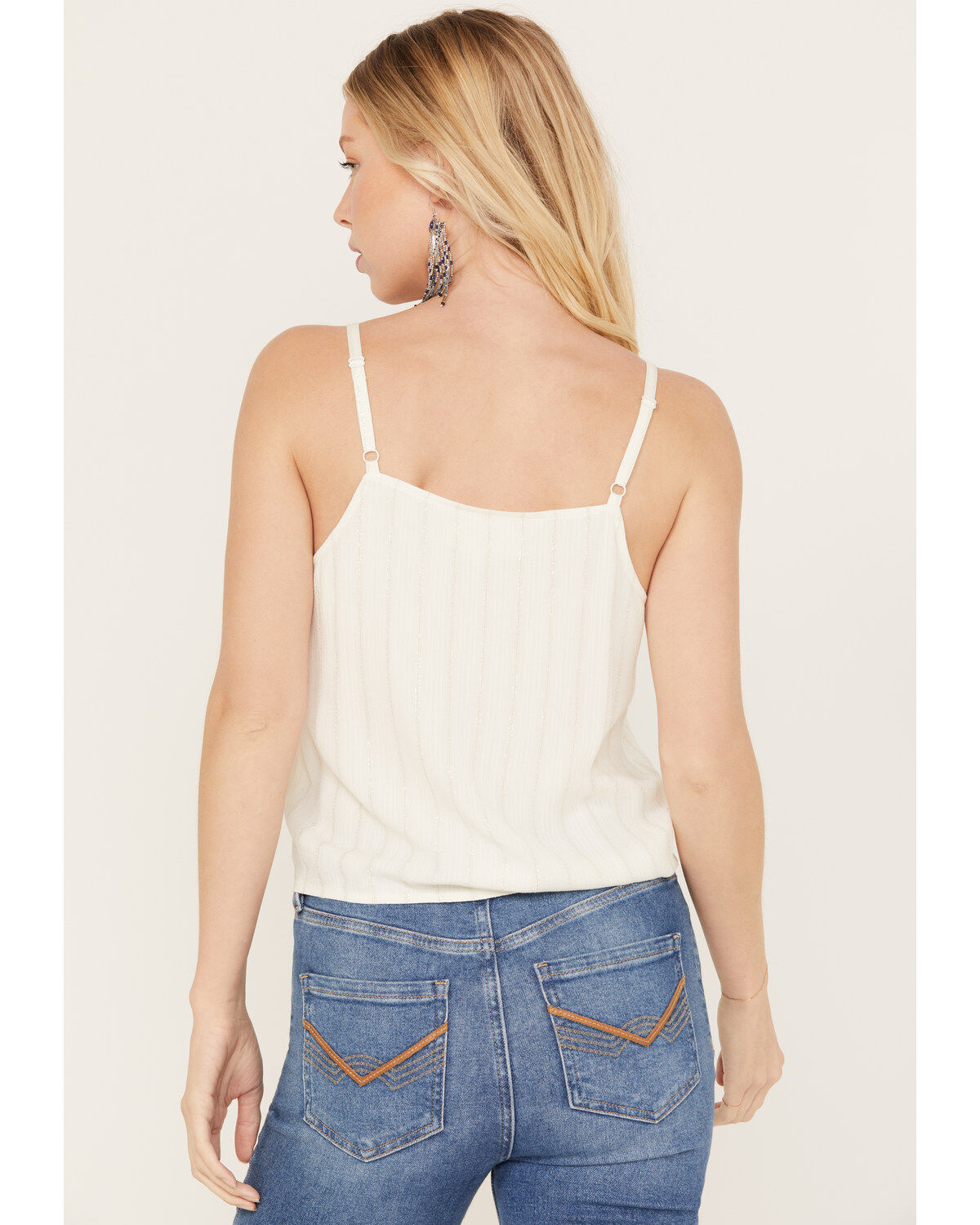 Idyllwind Women's Rio Metallic Striped Tie Tank Top