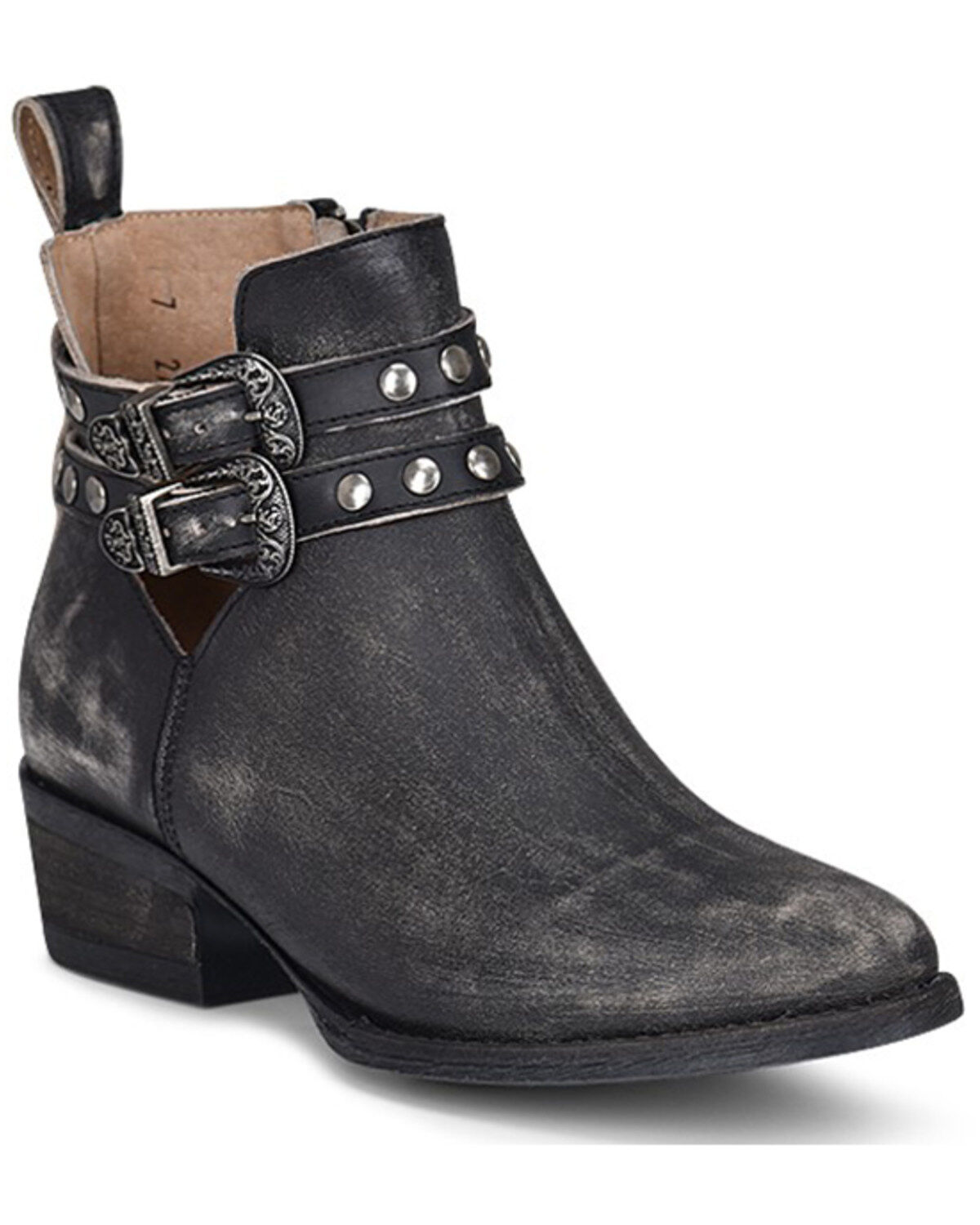 Circle G Women's Studded Harness Booties - Round Toe