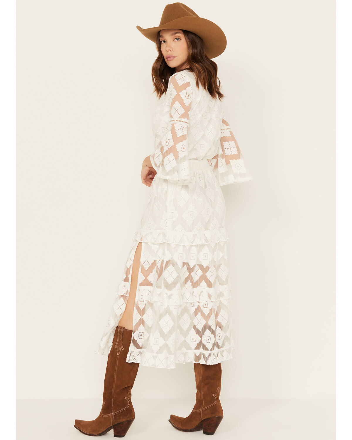 Shyanne Women's Diamond Embroidered Mesh Skirt