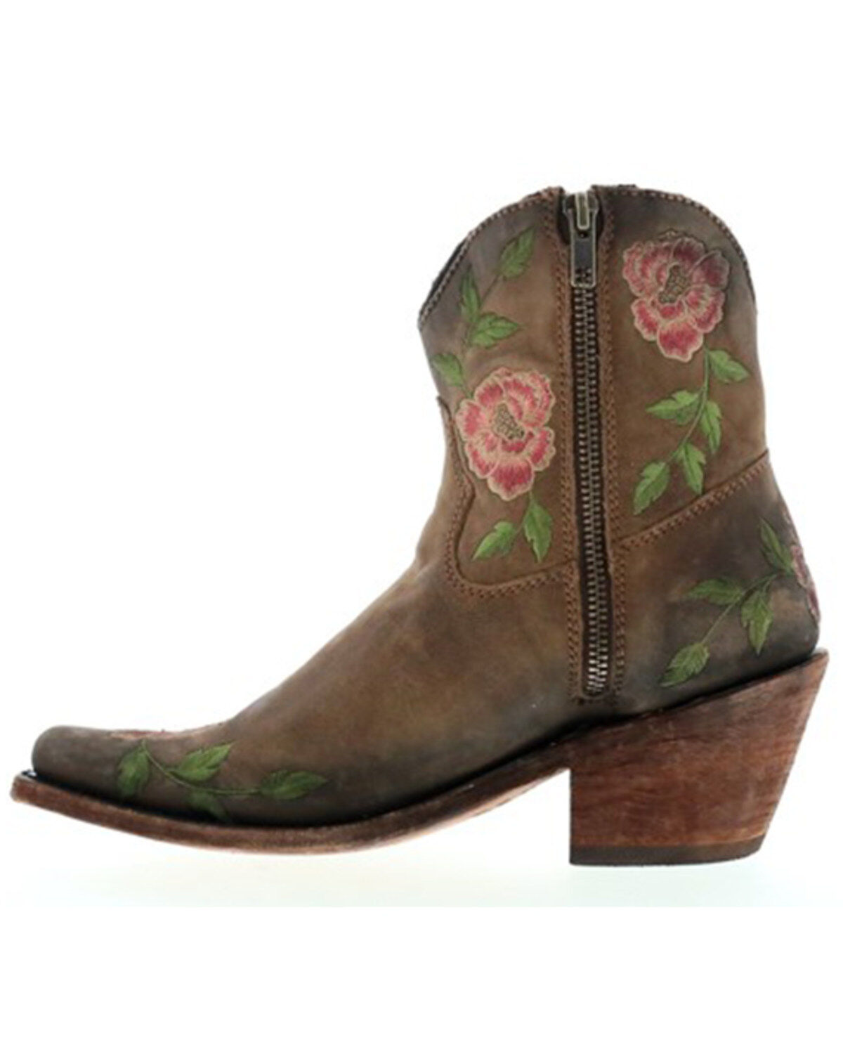 Caborca Silver by Liberty Black Women's Embroidered Floral Western Booties - Round Toe