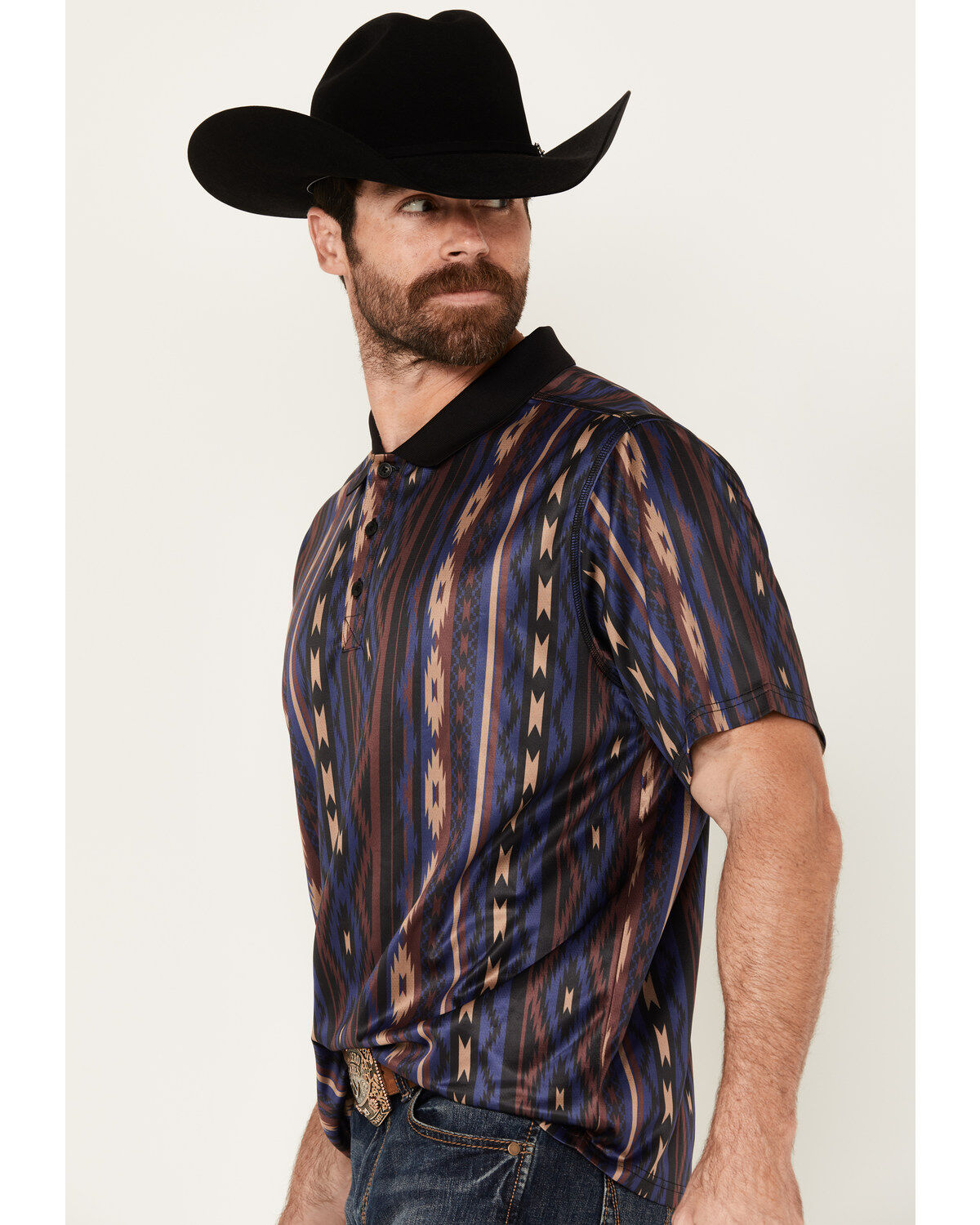 RANK 45® Men's Buckba Short Sleeve Western Polo