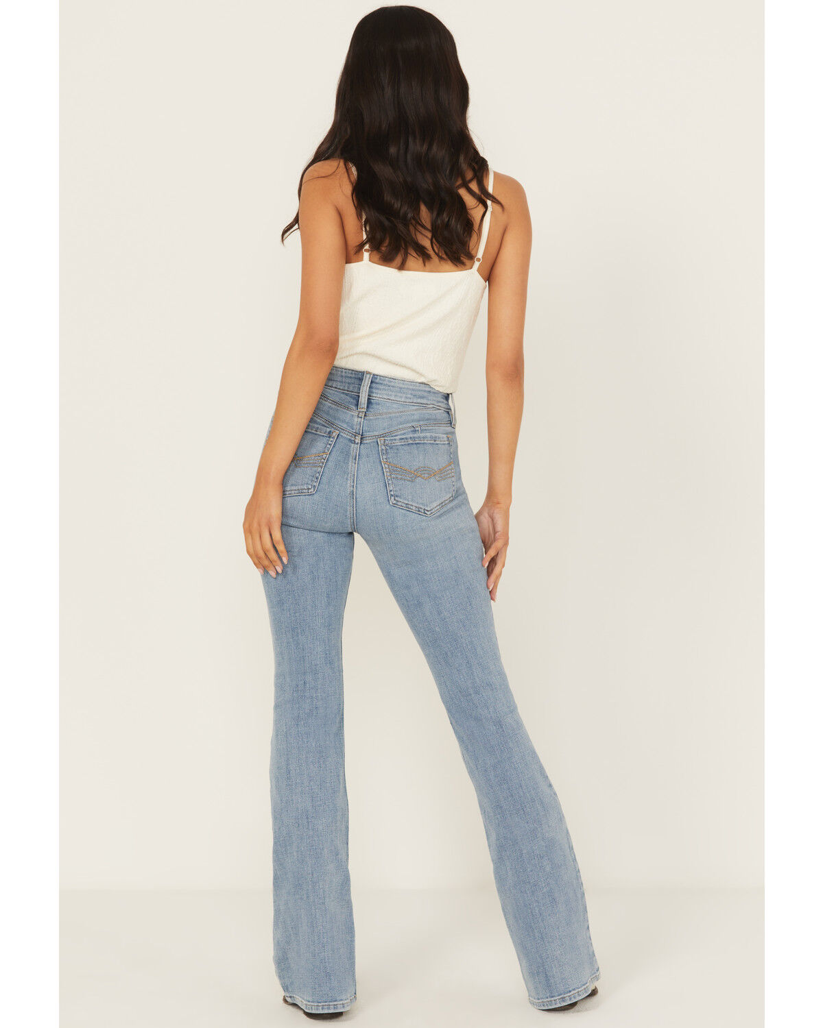 Idyllwind Women's Outlaw Light Wash High Rise Double Back Yoke Bootcut Super Stretch Denim Jeans